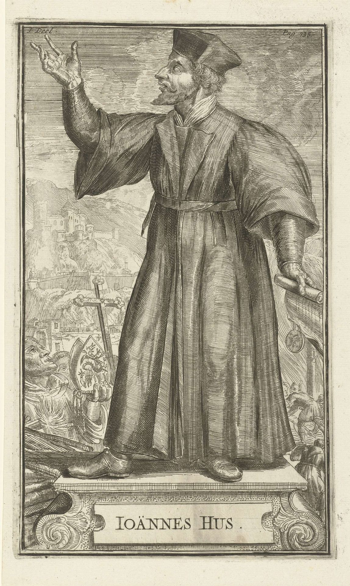 Portret van Johannes Hus by Romeyn de Hooghe