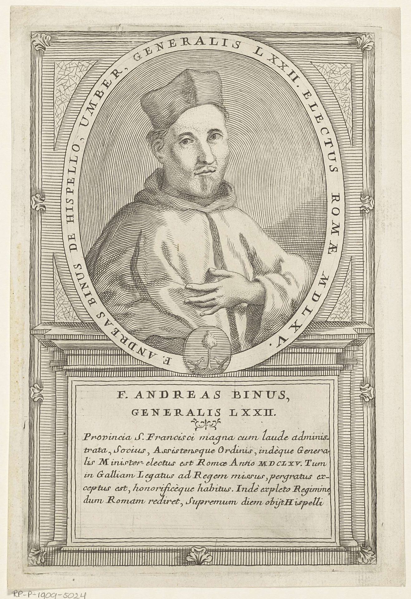 Portret van Andres Bini, 72ste Minister Generaal van de franciscaner orde by Antonio Luciani