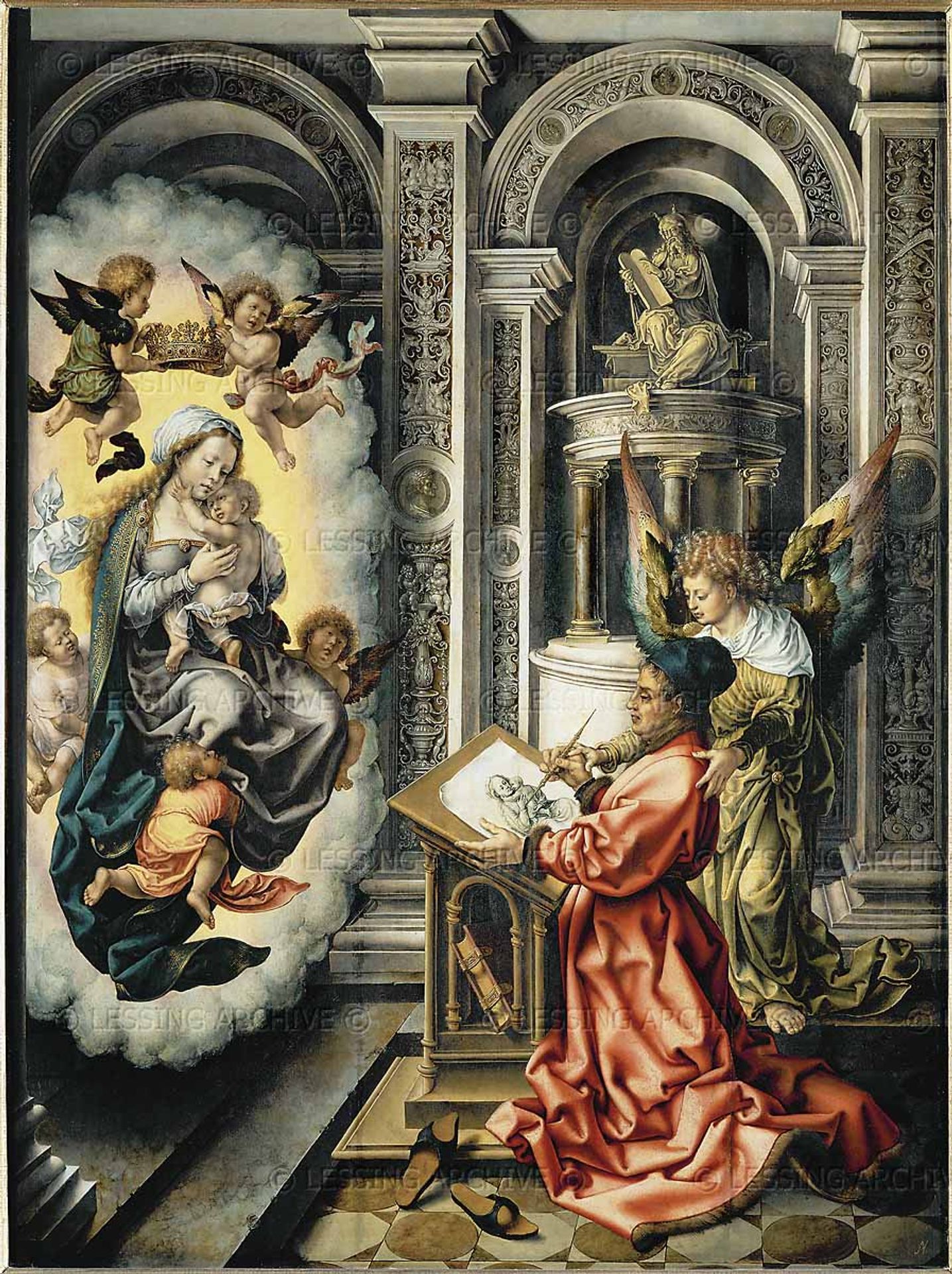 Saint Luke painting the Virgin by Mabuse