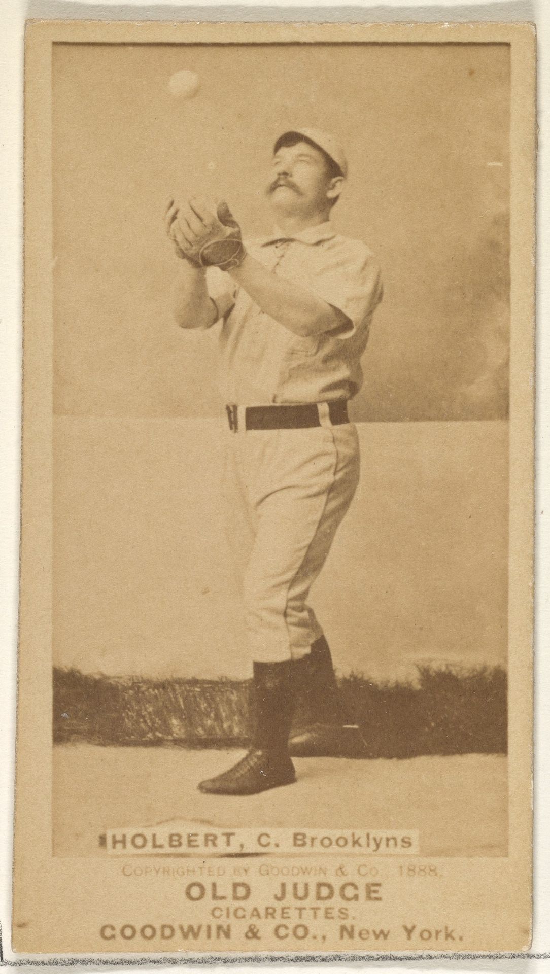 Holbert, Catcher, Brooklyn Bridegrooms, from the Old Judge series (N172) for Old Judge Cigarettes by Goodwin & Company