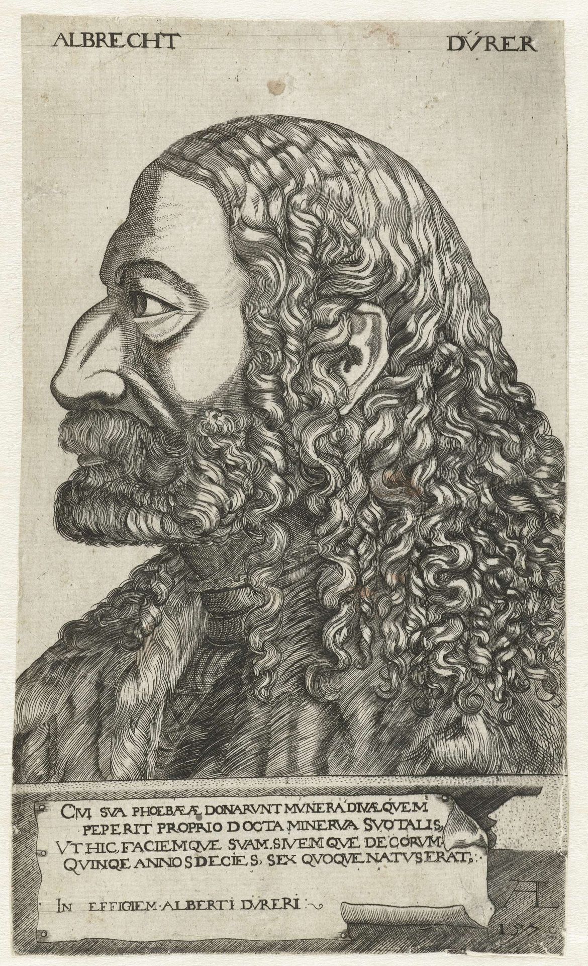 Portret van Albrecht Dürer by Monogrammist AL (16e eeuw)
