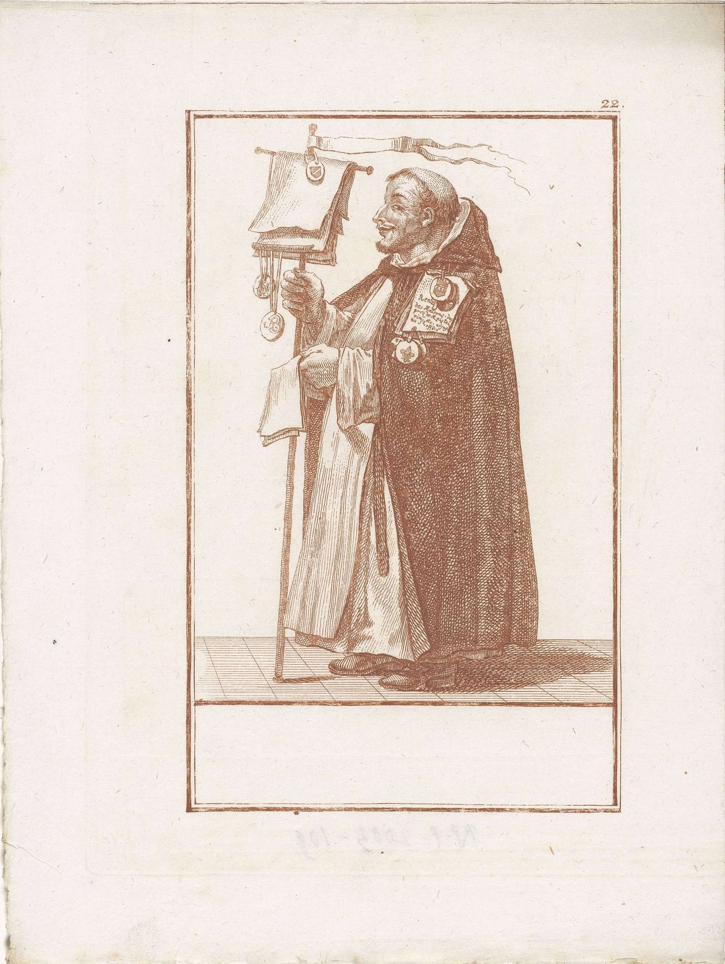 Monnik met aflaatbrieven by Jacob Gole