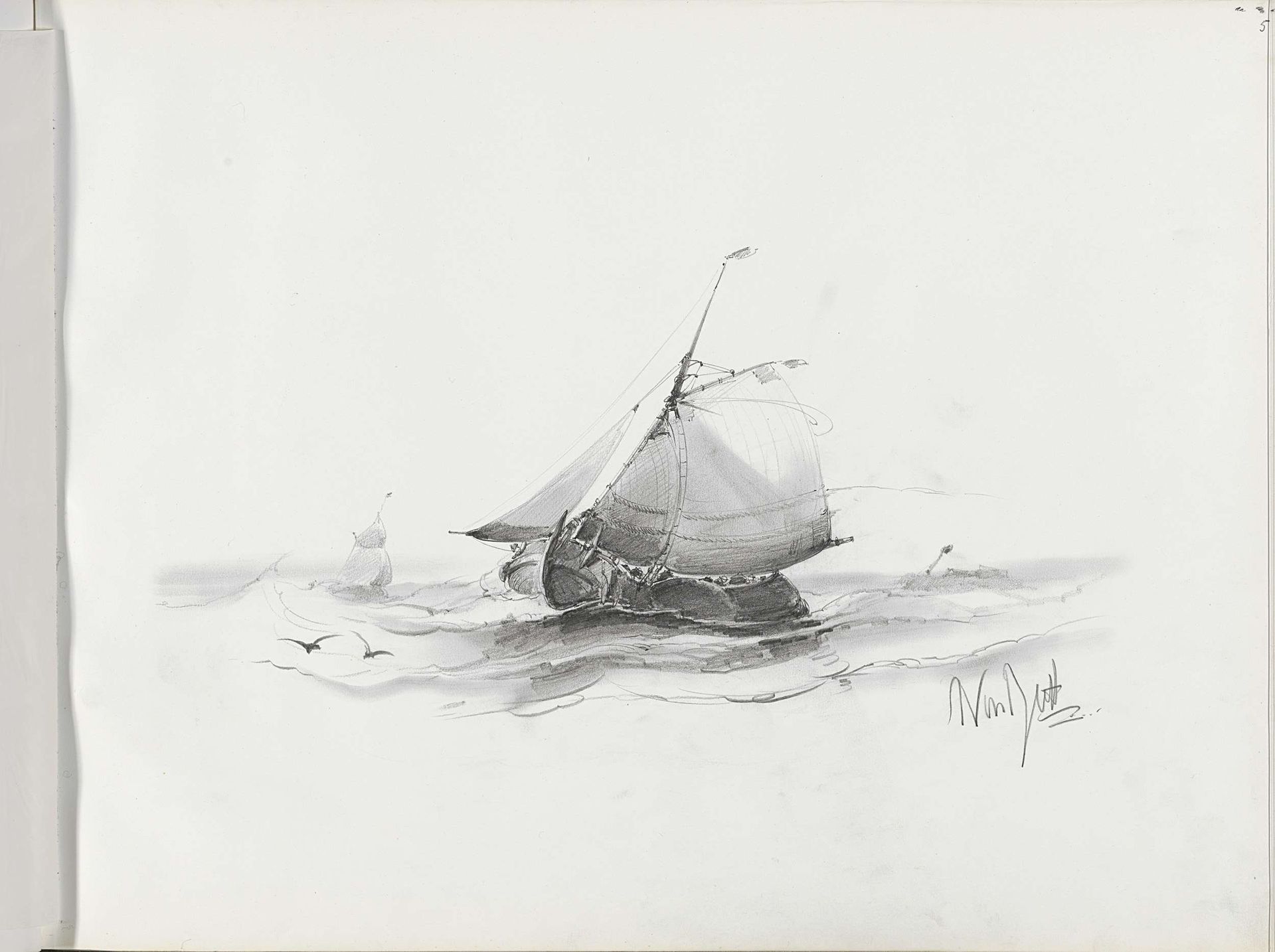 Bomschuit op het water by Albertus van Beest