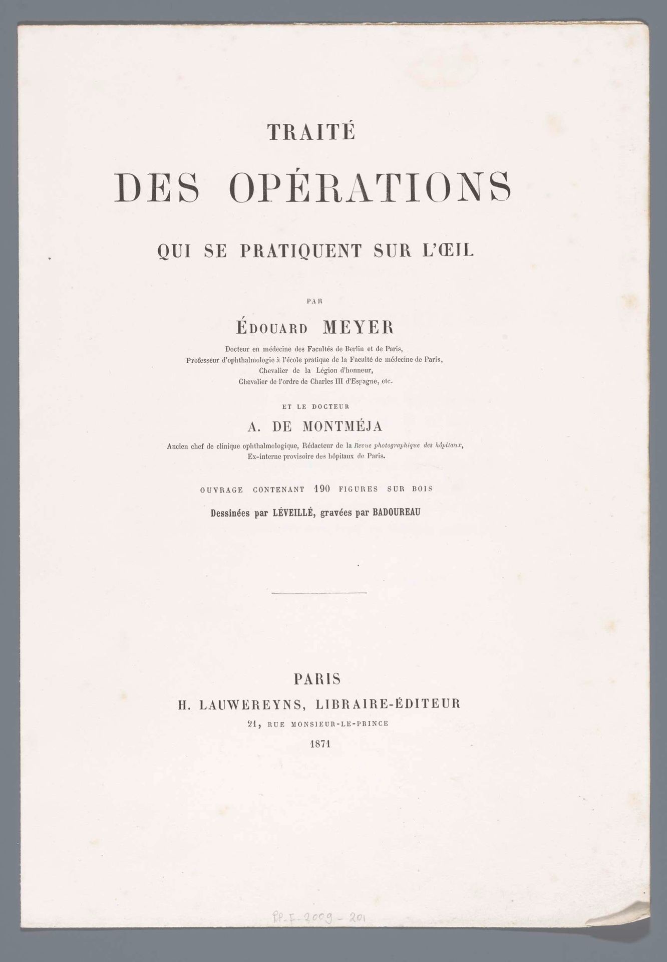 Traité des opérations qui se pratiquent sur l'oeil by Édouard Meyer