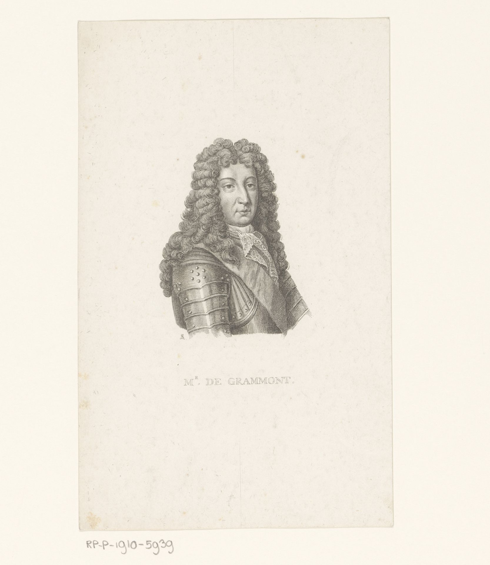 Portret van Philibert de Gramont by Augustin de Saint-Aubin