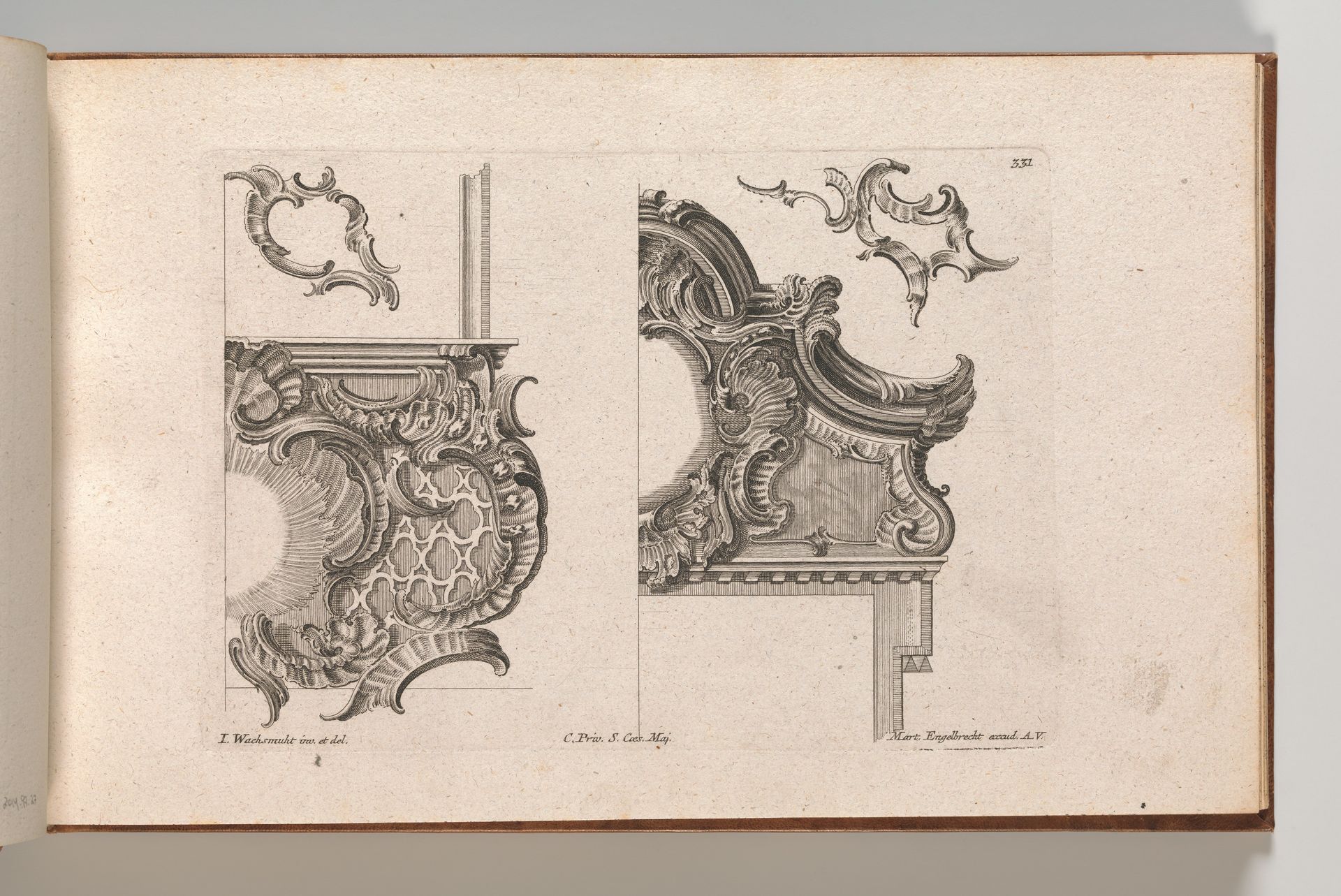 Suggestion for the Decoration of Lower Right and Top Right of a Framel, Plate 2 from an Untitled Series with Rocailles Ornaments for Window, Pier Glass and Door Frames by Jeremias Wachsmuth
