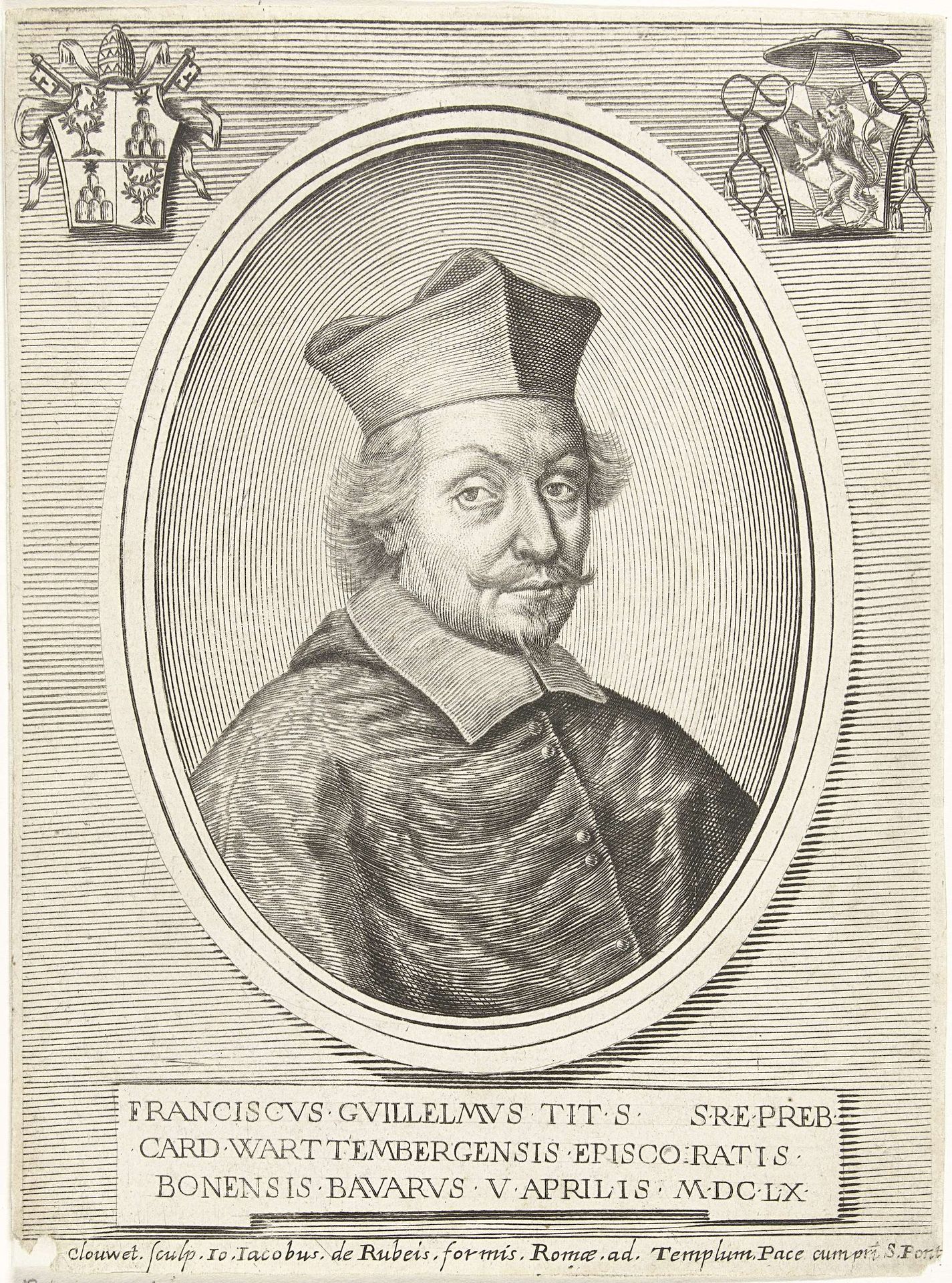 Portret van Franz Wilhelm von Wartenberg by Albertus Clouwet