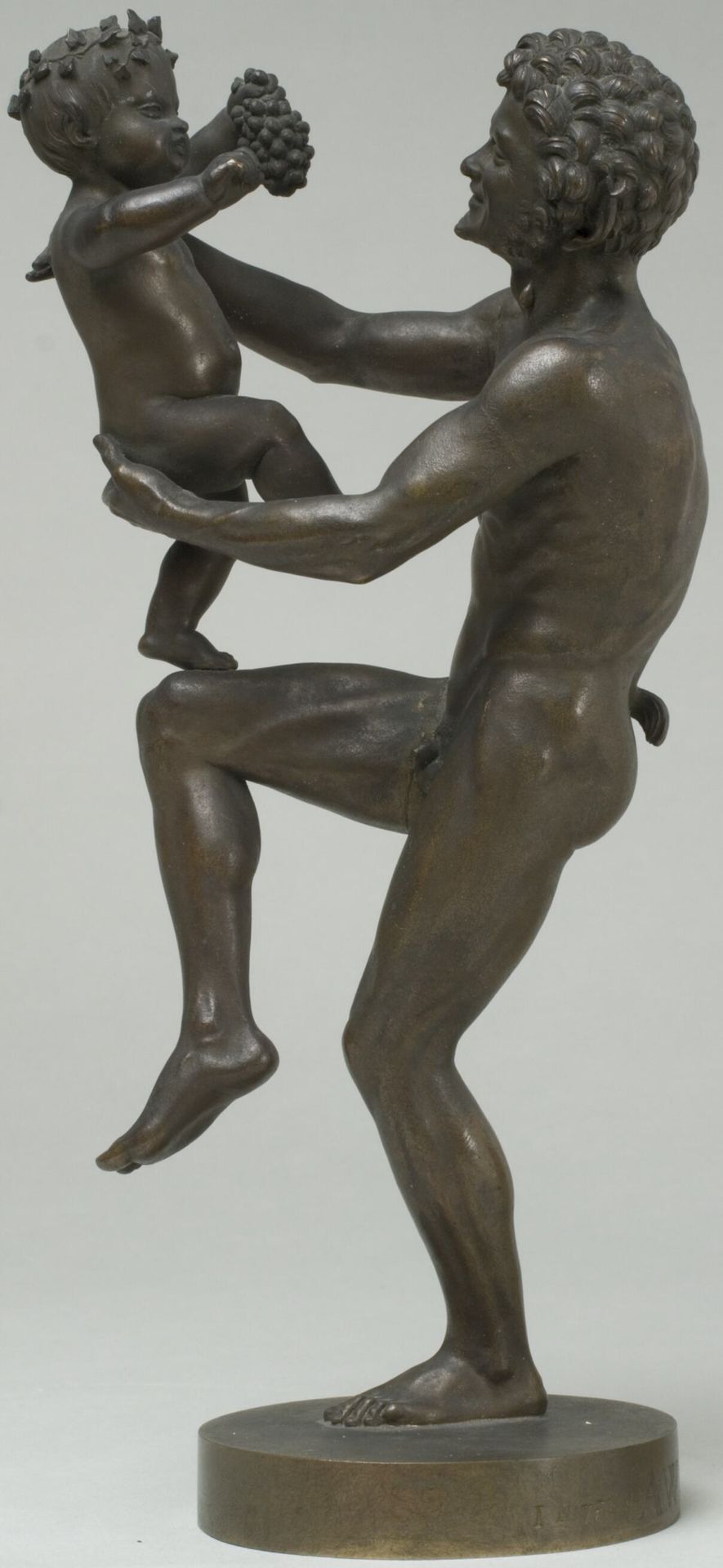 A Dancing Satyr Holding up the Bacchus by August Saabye