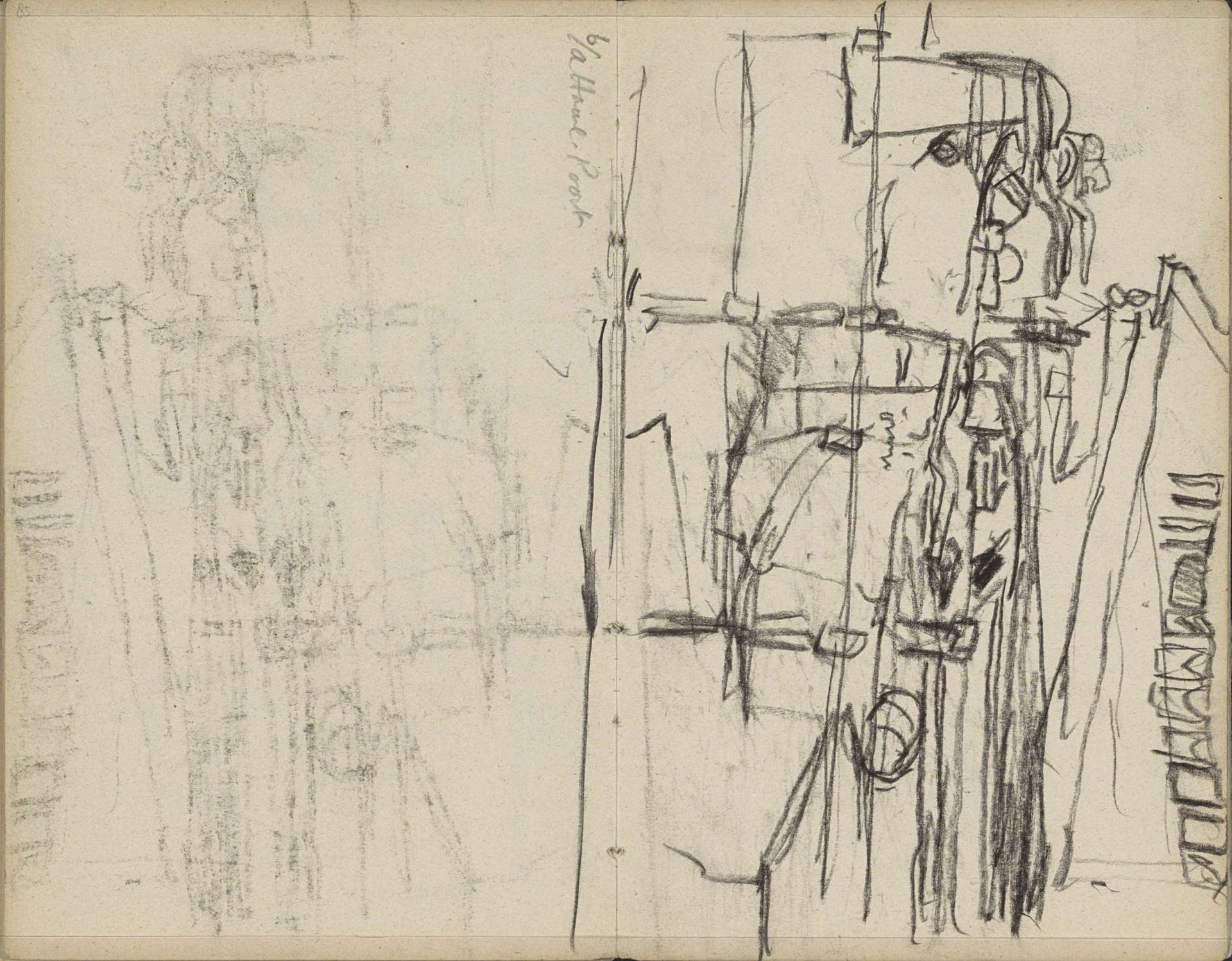 Gezicht op schepen bij de Haarlemmerpoort te Amsterdam by George Hendrik Breitner