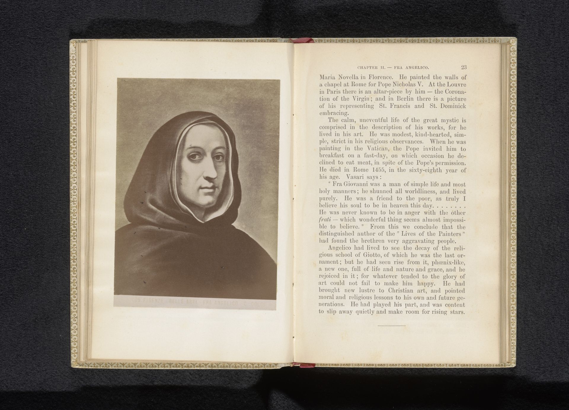 Fotoreproductie van een schilderij, voorstellende een portret van Fra Angelico by Anonymous