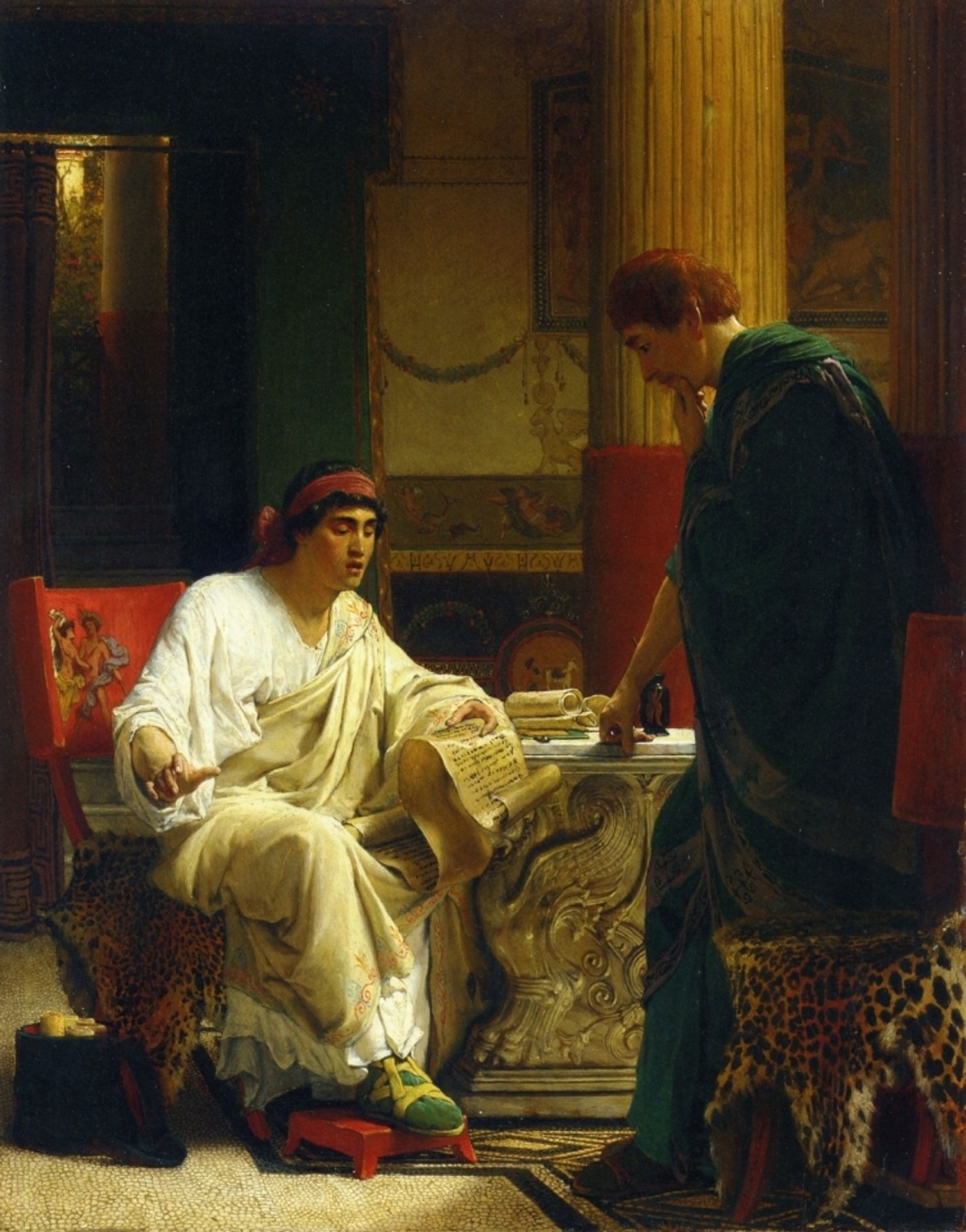 Vespasian Hearing from One of His Generals of the Taking of Jerusalem by Titus (The Dispatch) by Lawrence Alma-Tadema