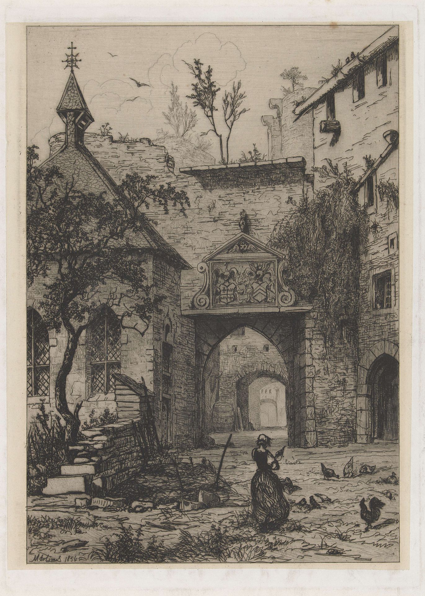 Ingang van het kasteel van Hollenfeltz by Martinus Antonius Kuytenbrouwer jr.