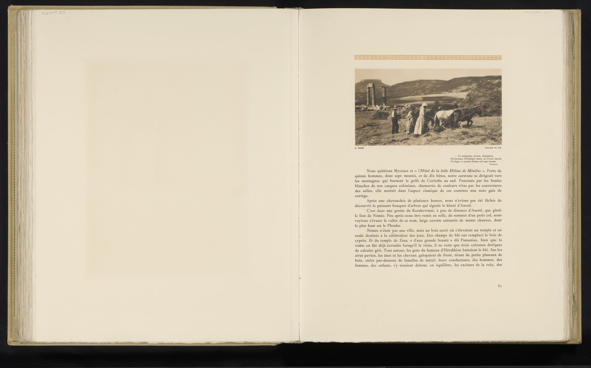 Boeren bewerken het land nabij de ruïnes van de Zeustempel in Nemea by Frédéric Boissonnas