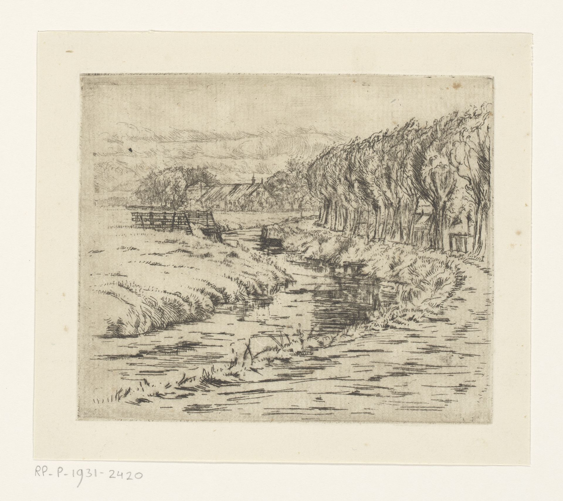 Ruiter en voetganger bij een boerderij by Hendrik Jozef Franciscus van der Poorten