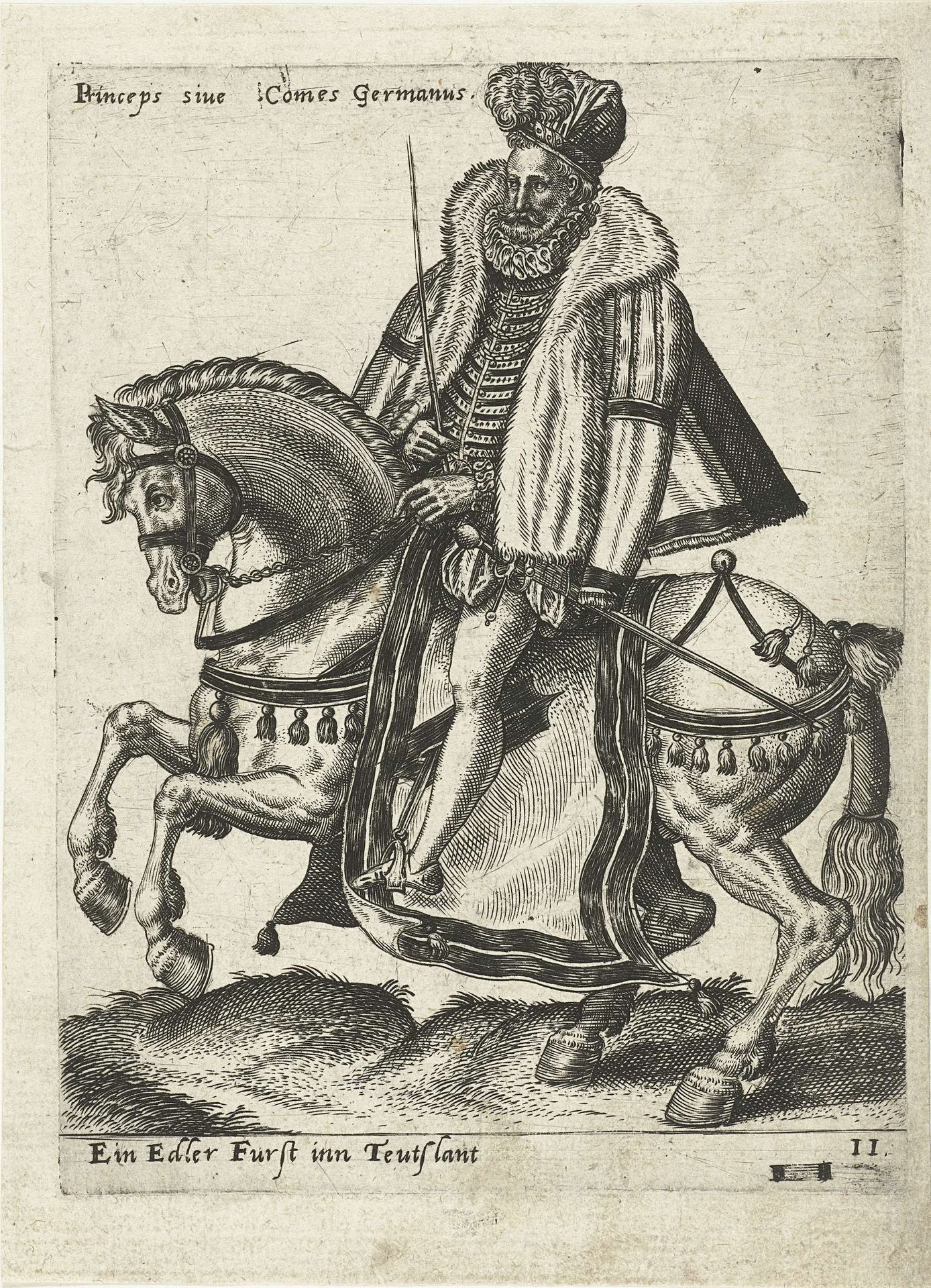 Duitse heerser te paard by Abraham de Bruyn