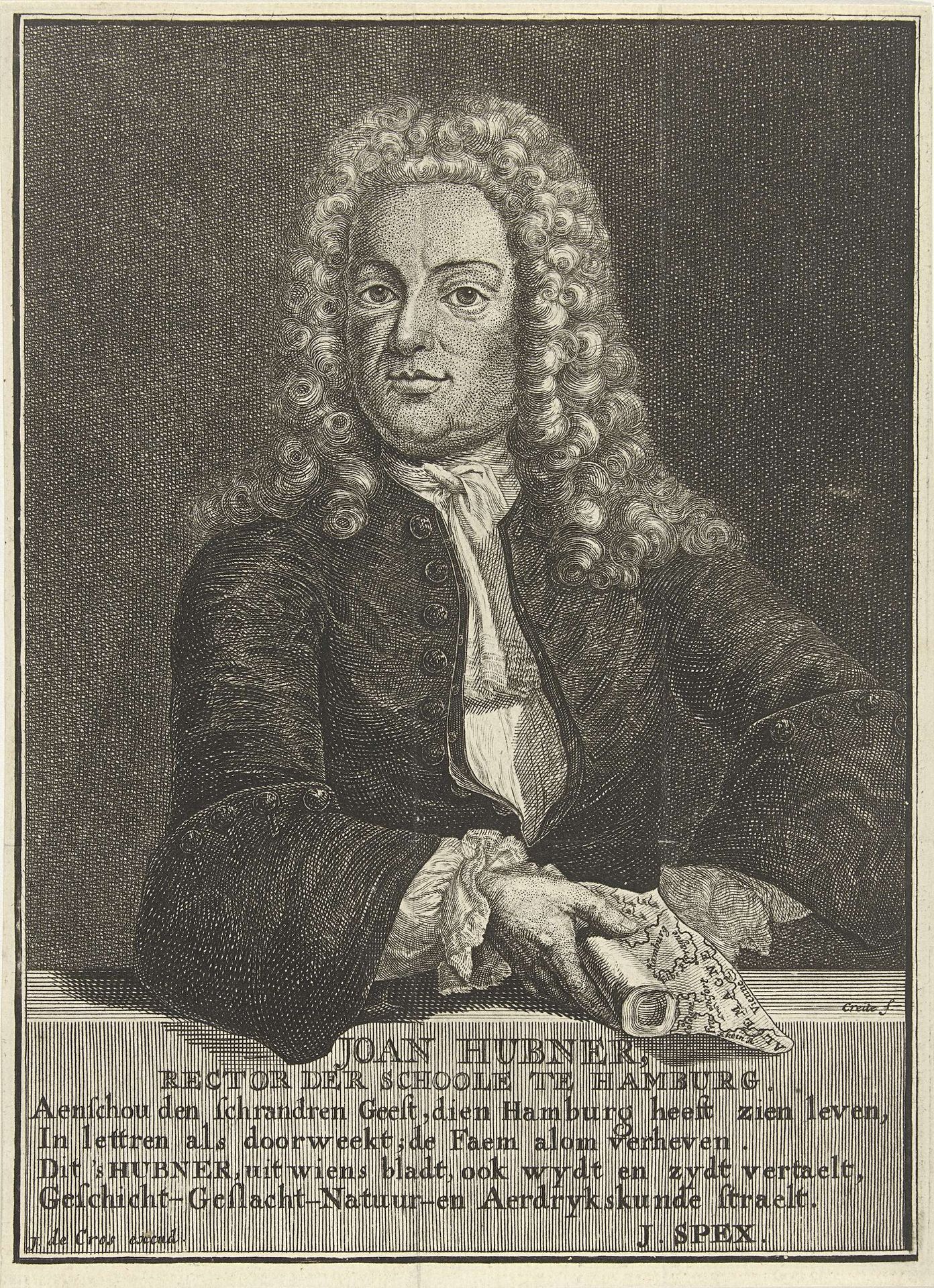 Portret van Johann Hübner by Ernst Ludwig Creite