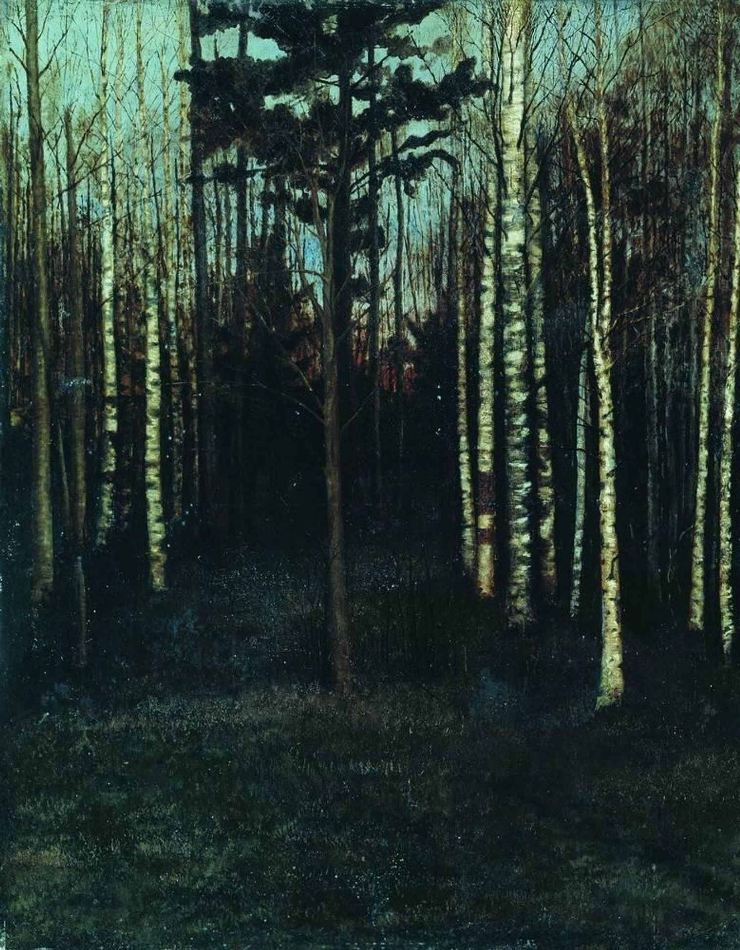 About nightfall. Grove. by Isaac Levitan
