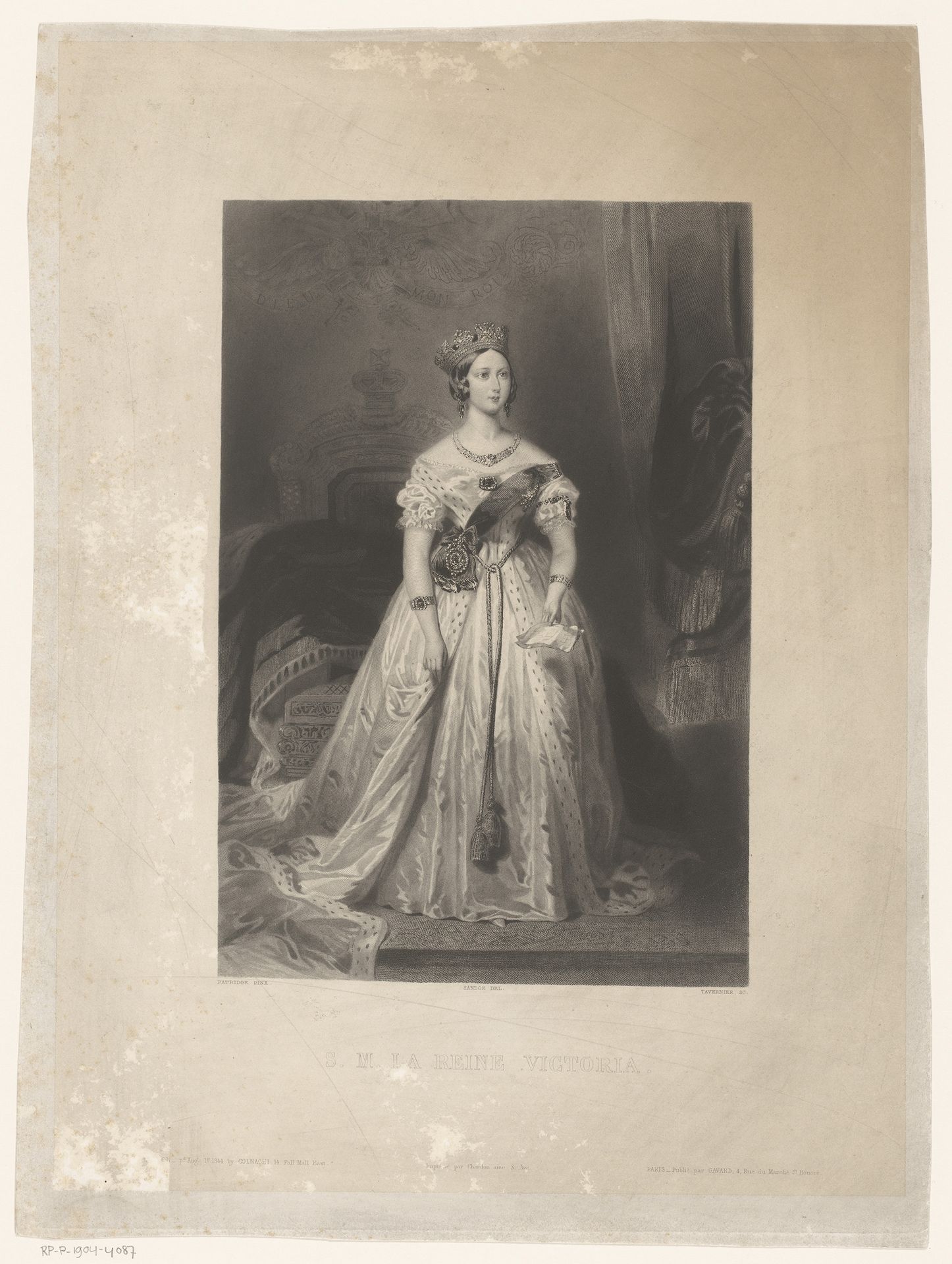 Portret van koningin Victoria by Pierre Joseph Tavernier