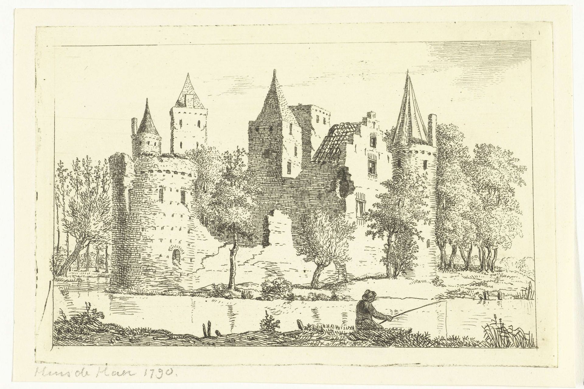 Ruïne van kasteel de Haar bij Haarzuilens by Anthonie van den Bos