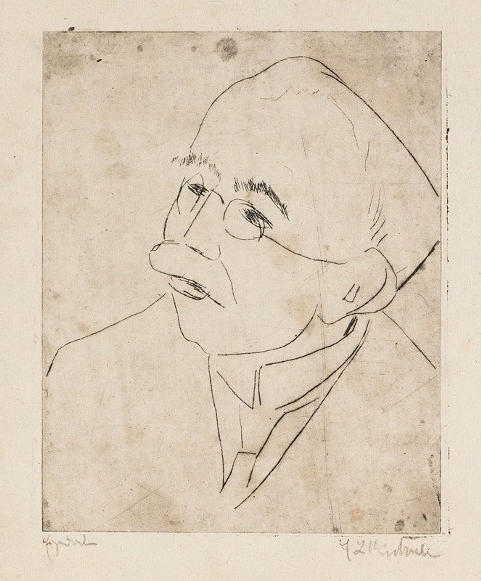 Kopf Gustav Schiefler I by Ernst Ludwig Kirchner