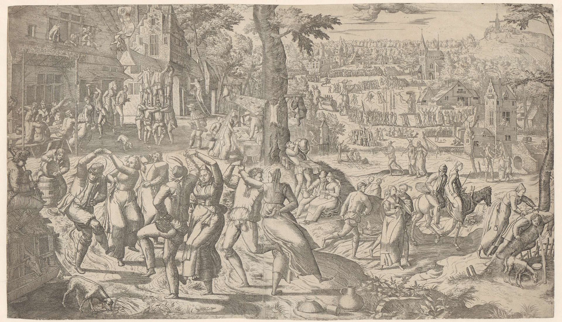 Dorpskermis by Pieter van der (I) Borcht
