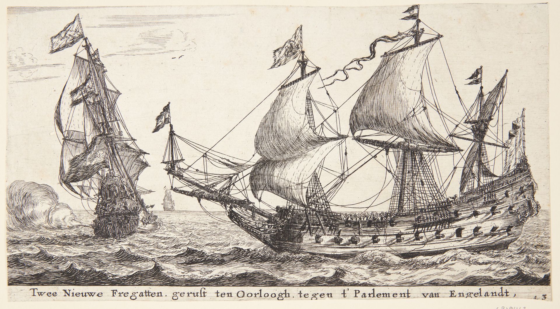 To hollandske fregatter by Reinier Nooms