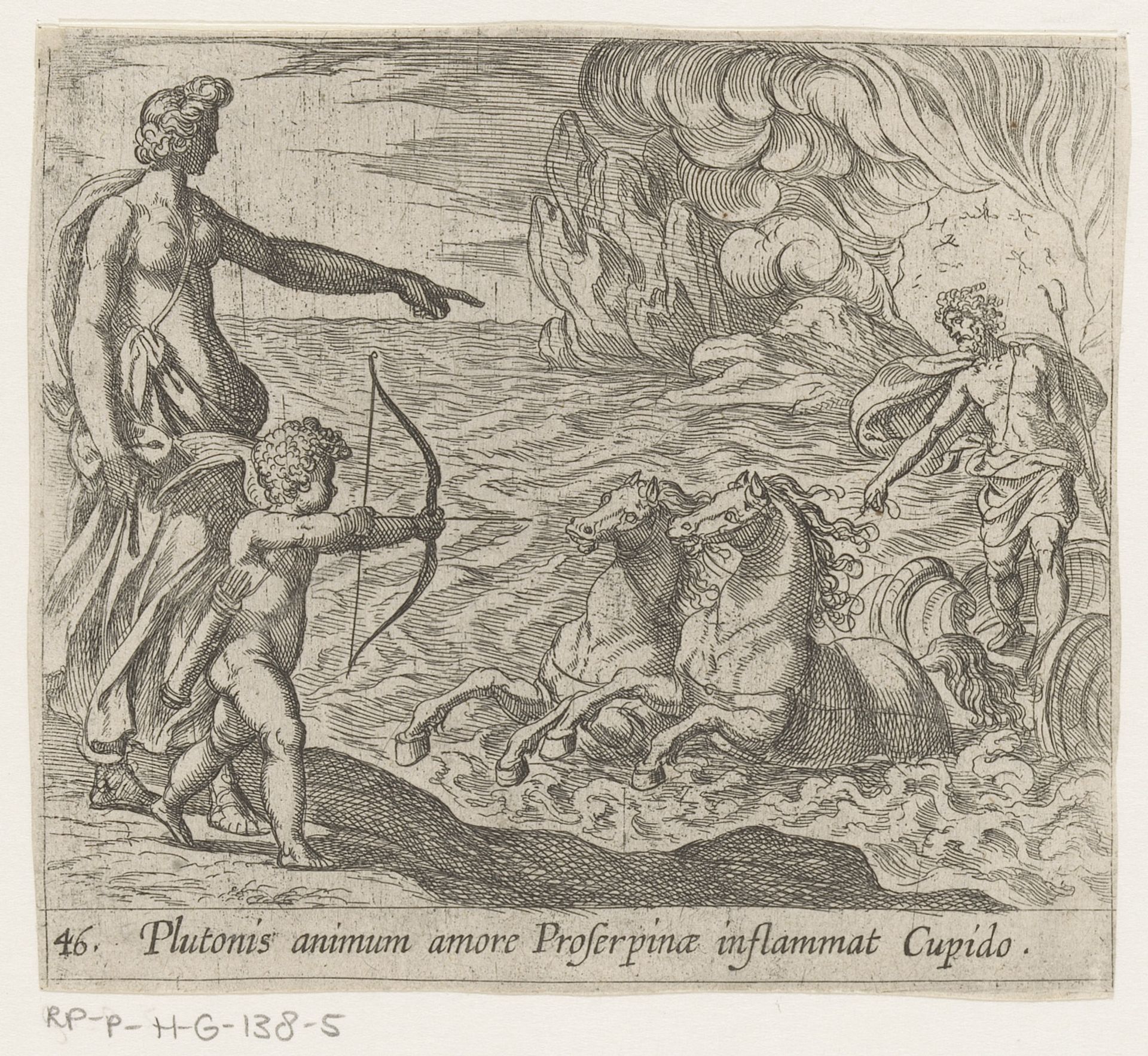 Amor schiet zijn pijl naar Pluto by Antonio Tempesta
