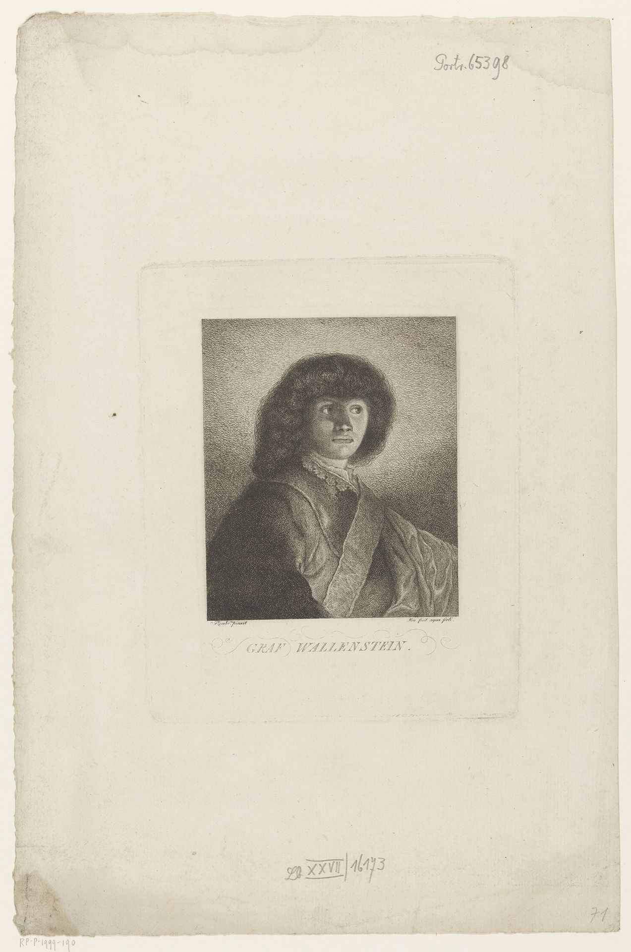 Portret van Maximilian, Graf von Waldstein by Carl Ernst Christoph Hess