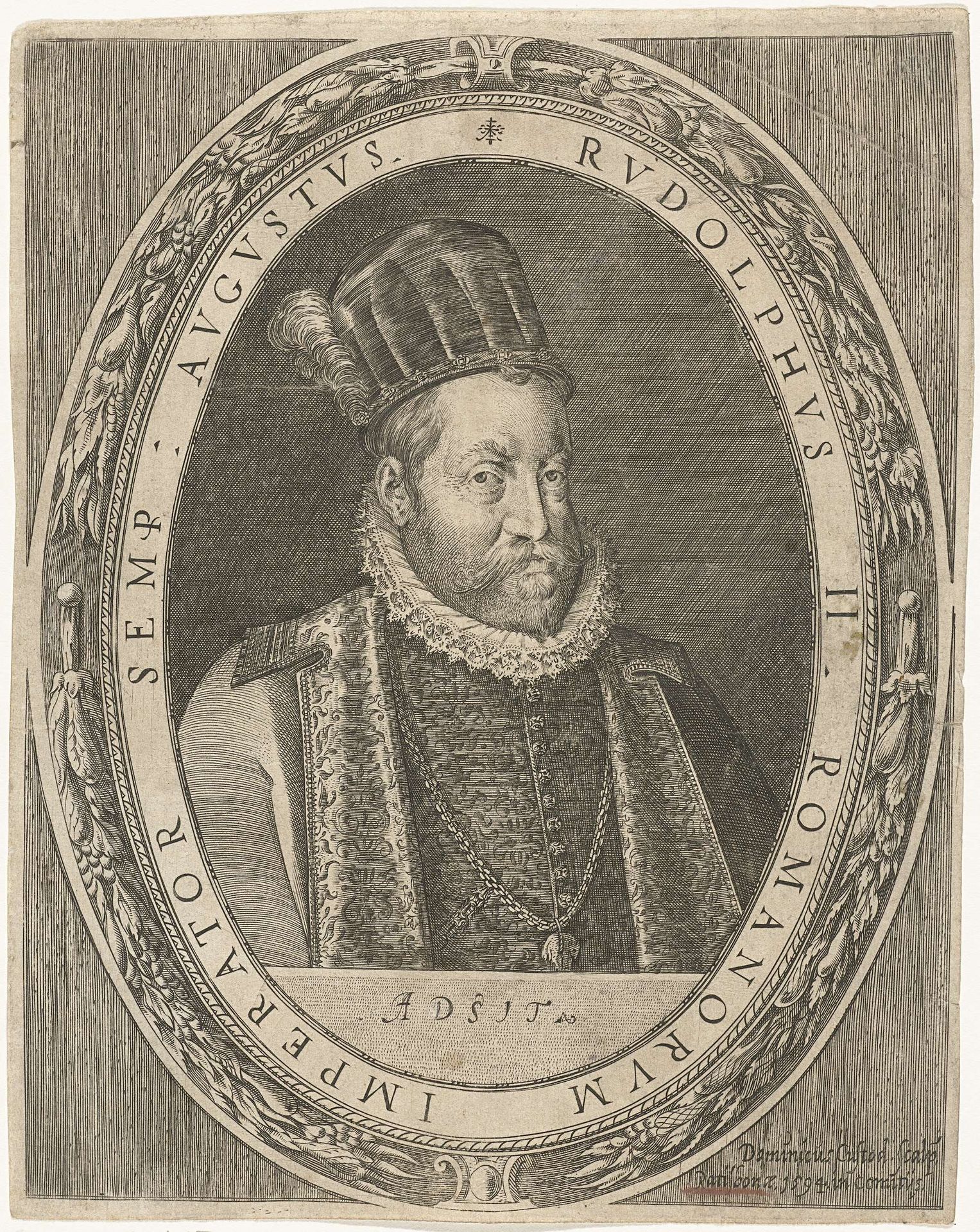 Portret van keizer Rudolf II by Dominicus Custos