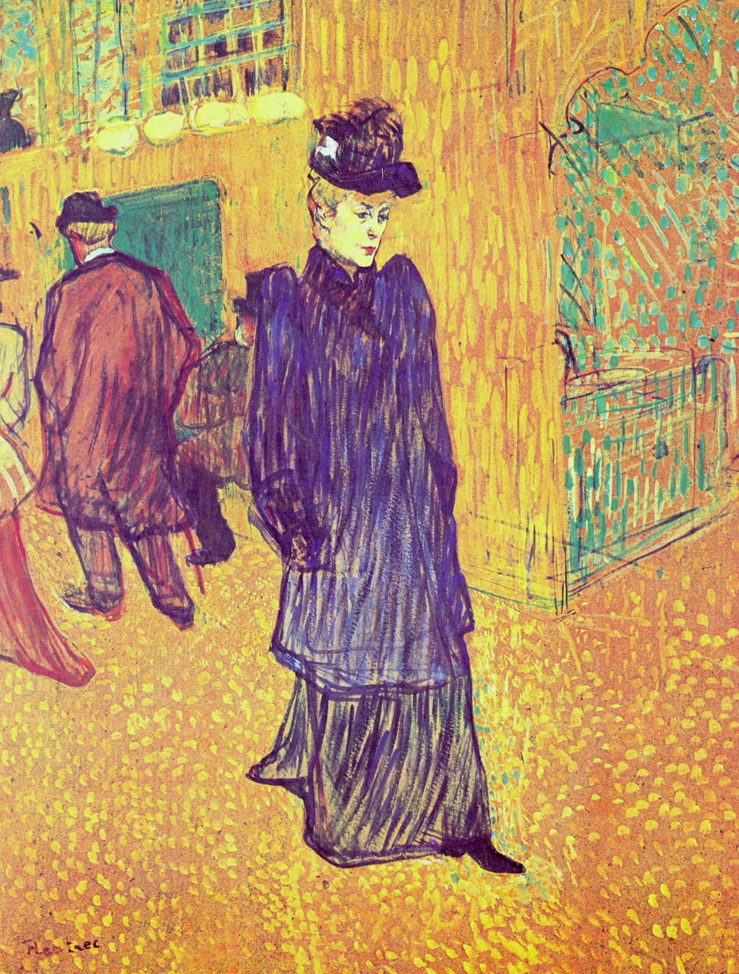 Jane Avril leaving the Moulin Rouge by Henri de Toulouse-Lautrec