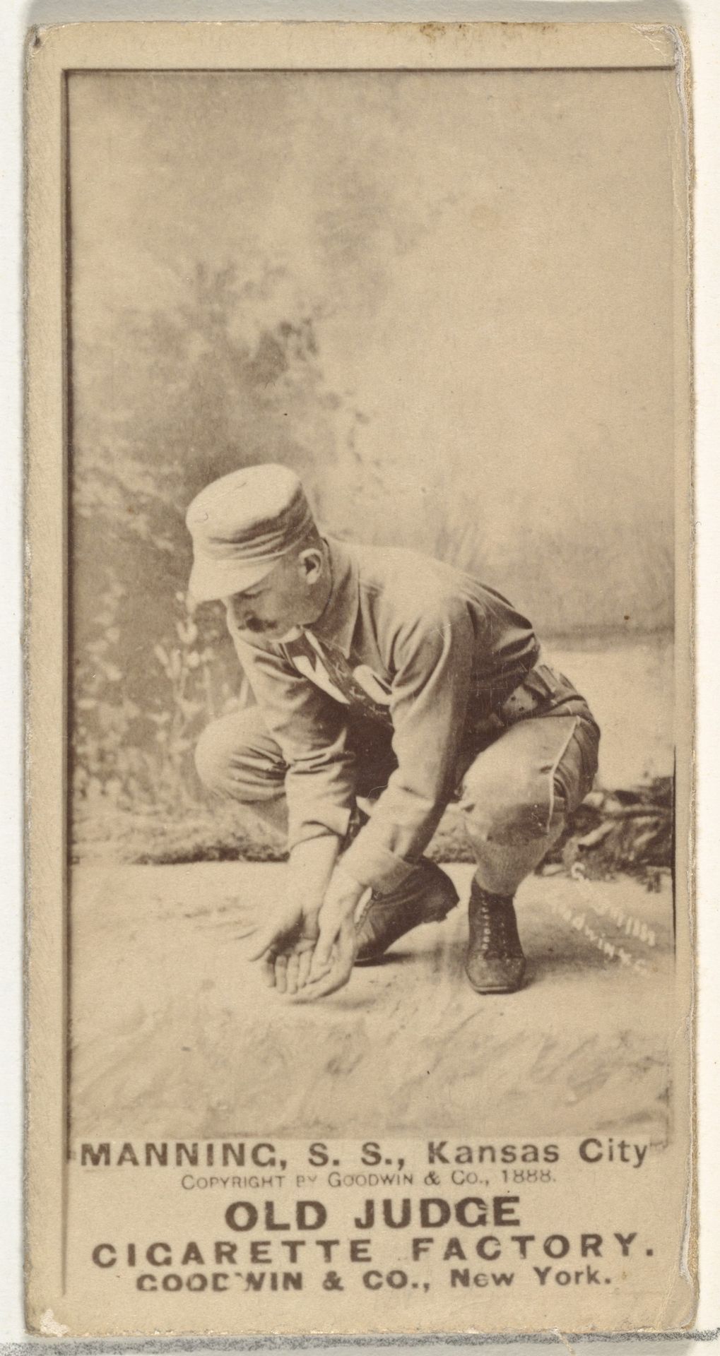 James H. "Jim" Manning, Shortstop, Kansas City Cowboys, from the Old Judge series (N172) for Old Judge Cigarettes by Goodwin & Company