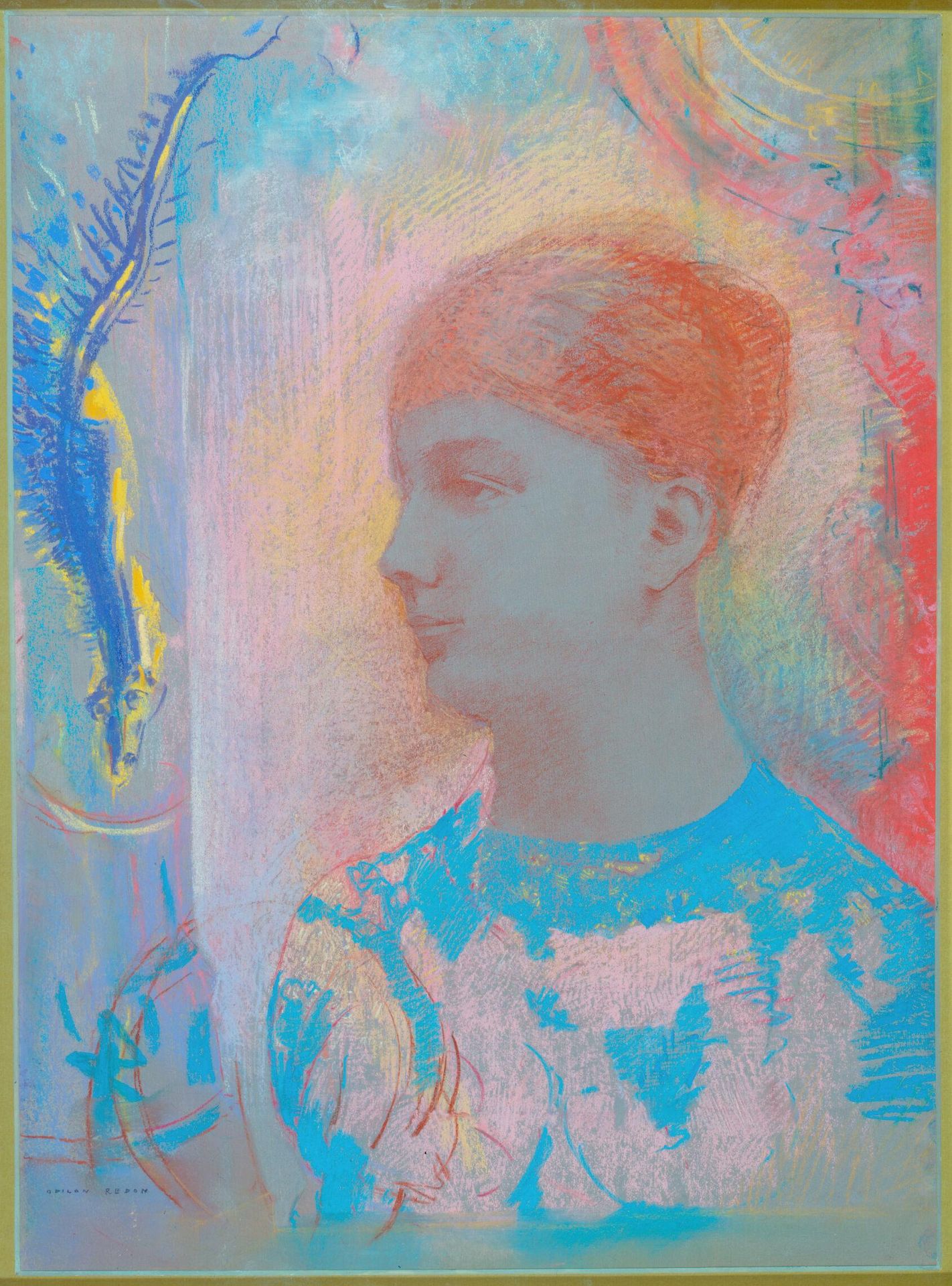 Head of a Young Woman by Odilon Redon
