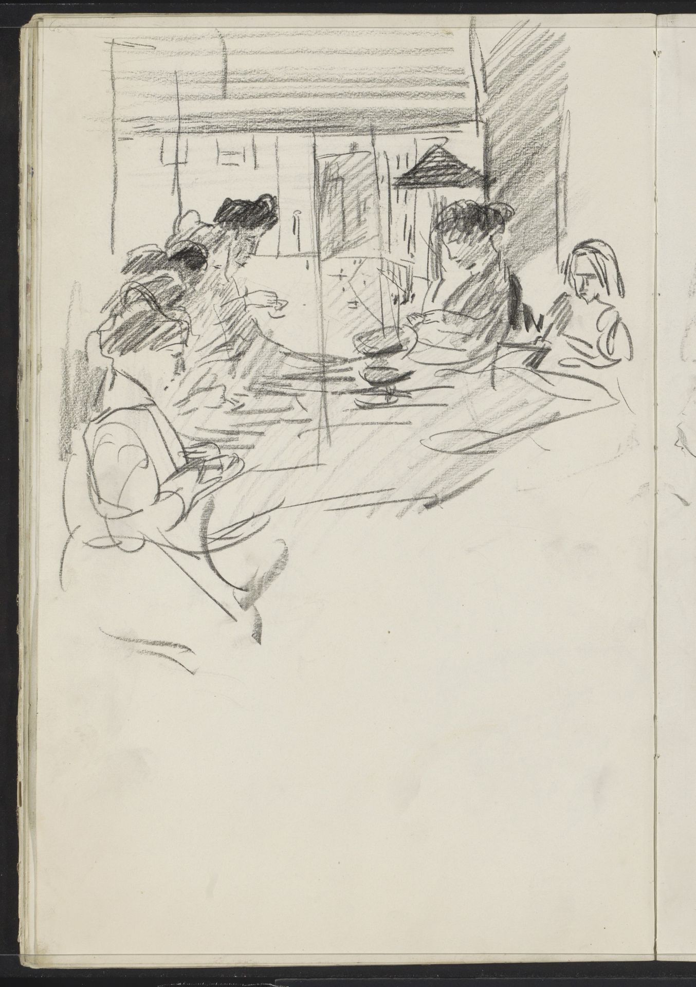 Vrouwen aan het werk, mogelijk naaisters by Isaac Israels