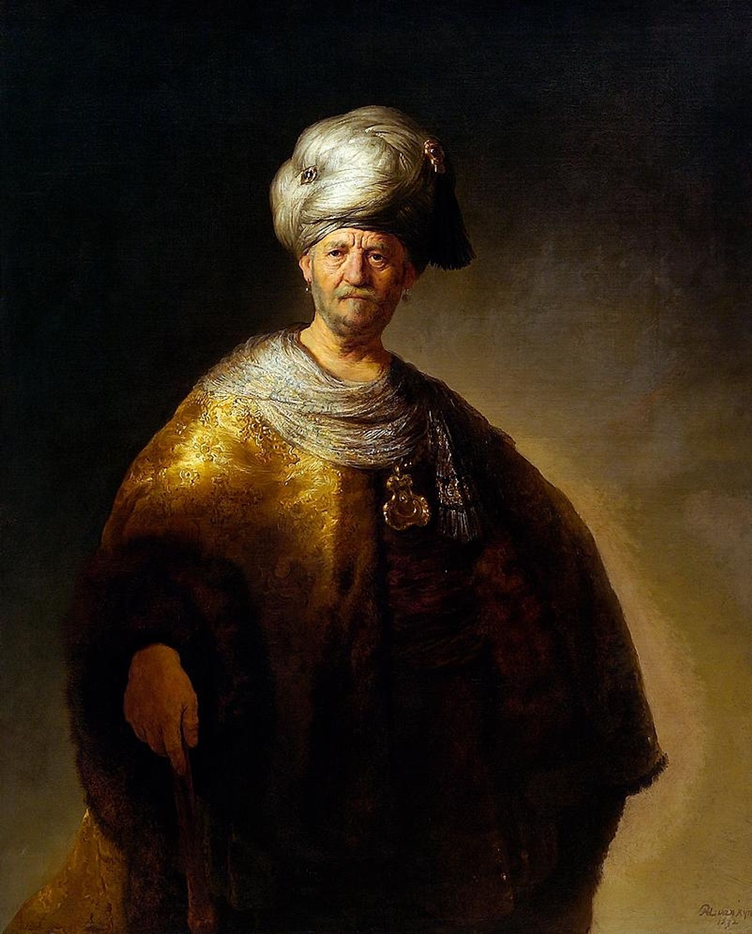 Man in Oriental Costume ("The Noble Slav" or "Man in a Turban") by Rembrandt van Rijn