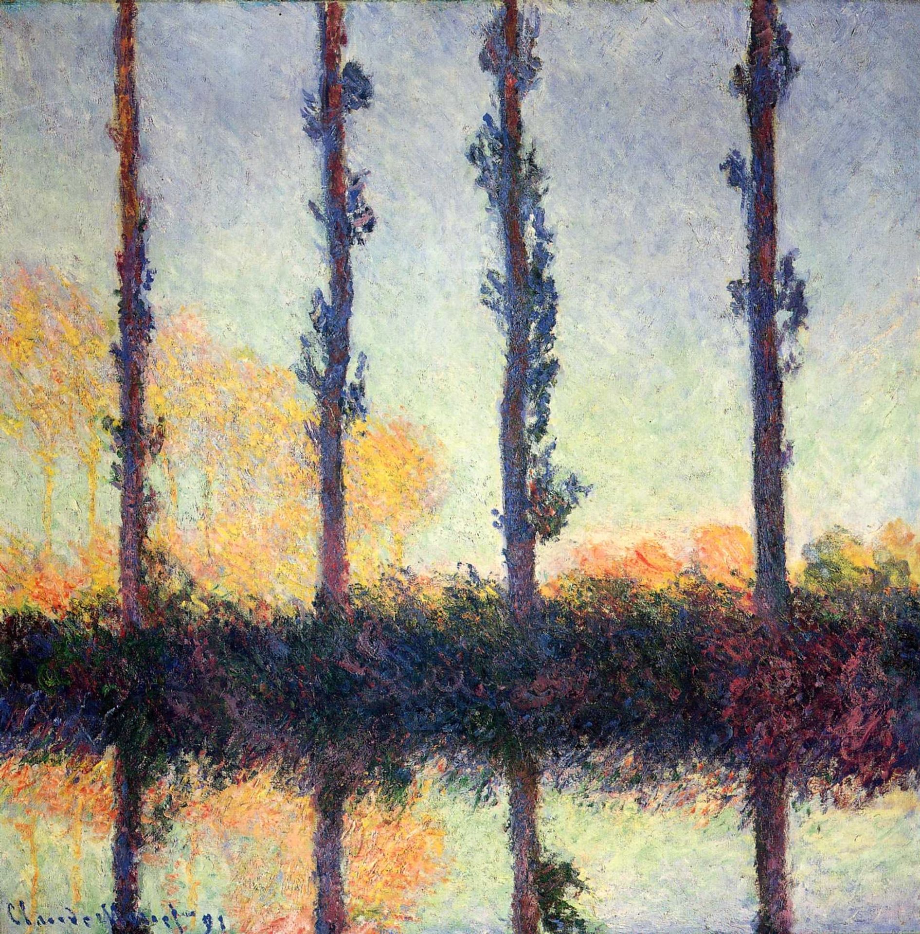 Poplars (Four Trees) by Claude Monet