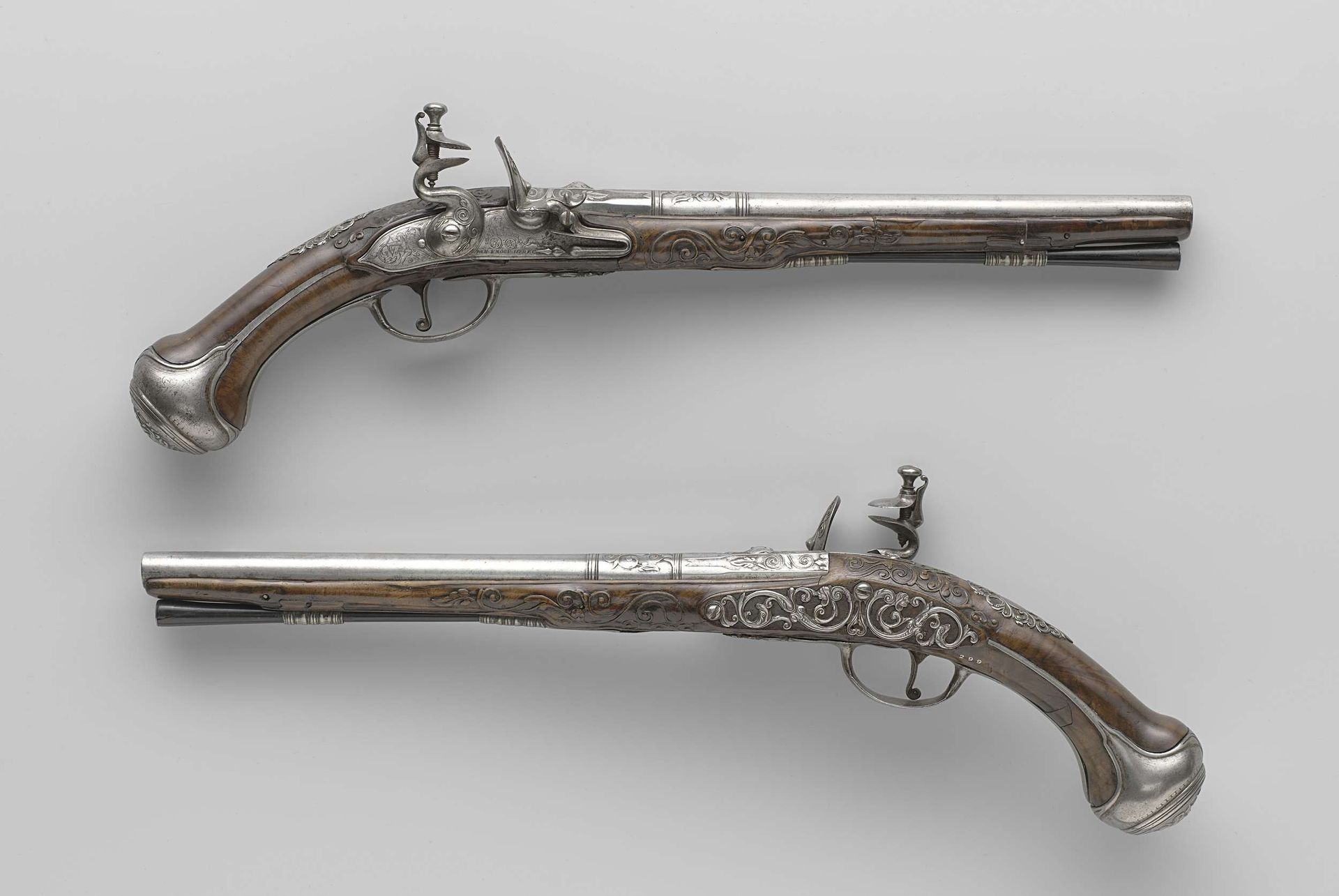 Pair of flintlock pistols by Jan Knoop