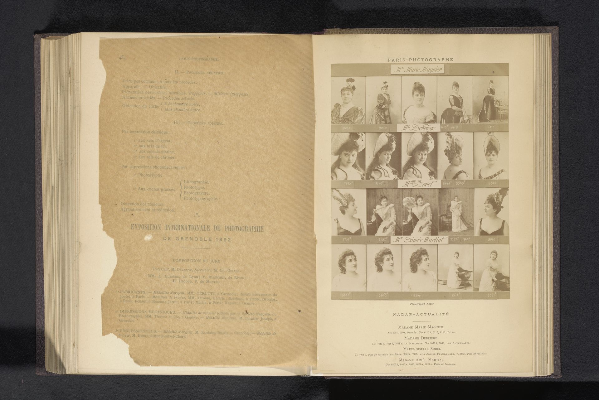 Twintig portretten van Marie Magnier, Albany Debriege, Cécile Sorel en Aimée Martial by Nadar