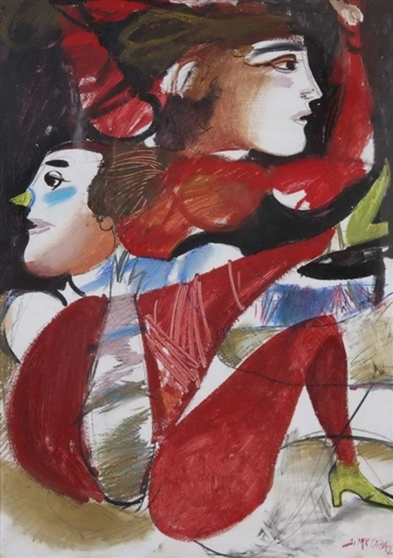 The white and red mask by Dimitris Mytaras