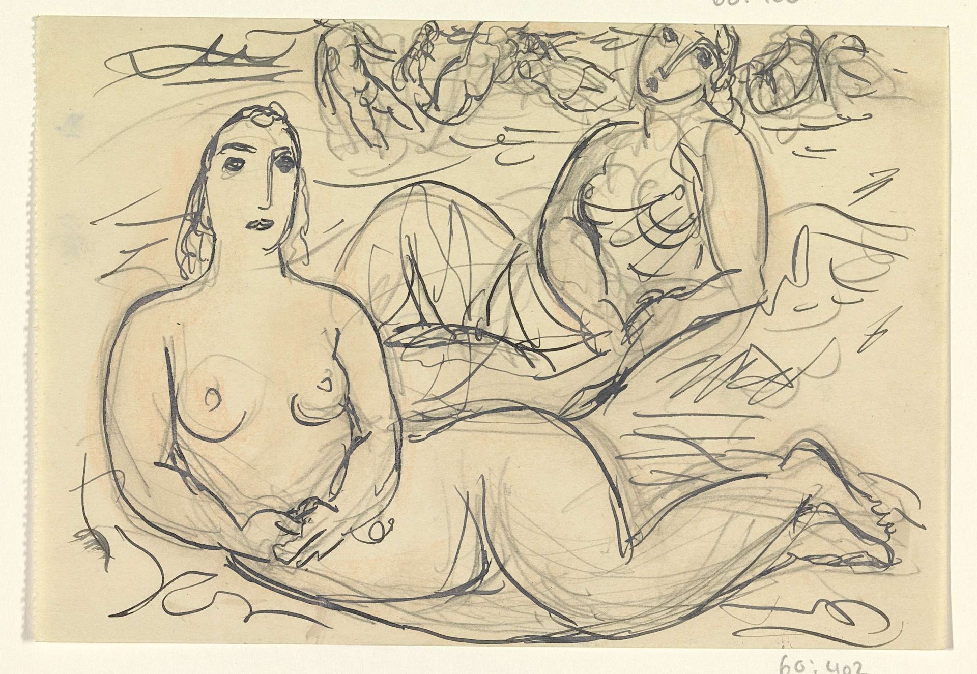 Twee naakte vrouwen in het water by Leo Gestel