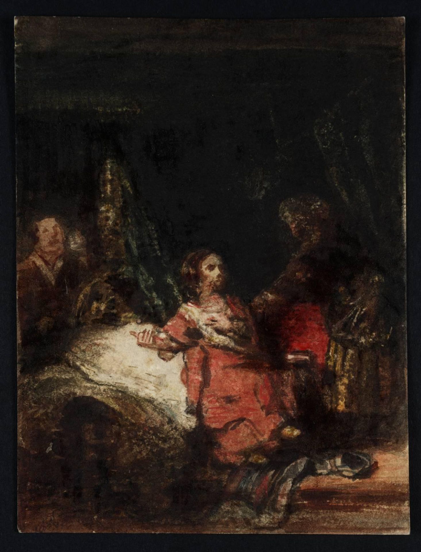 Woman Seated by a Bed, with Other Figures by Sir David Wilkie