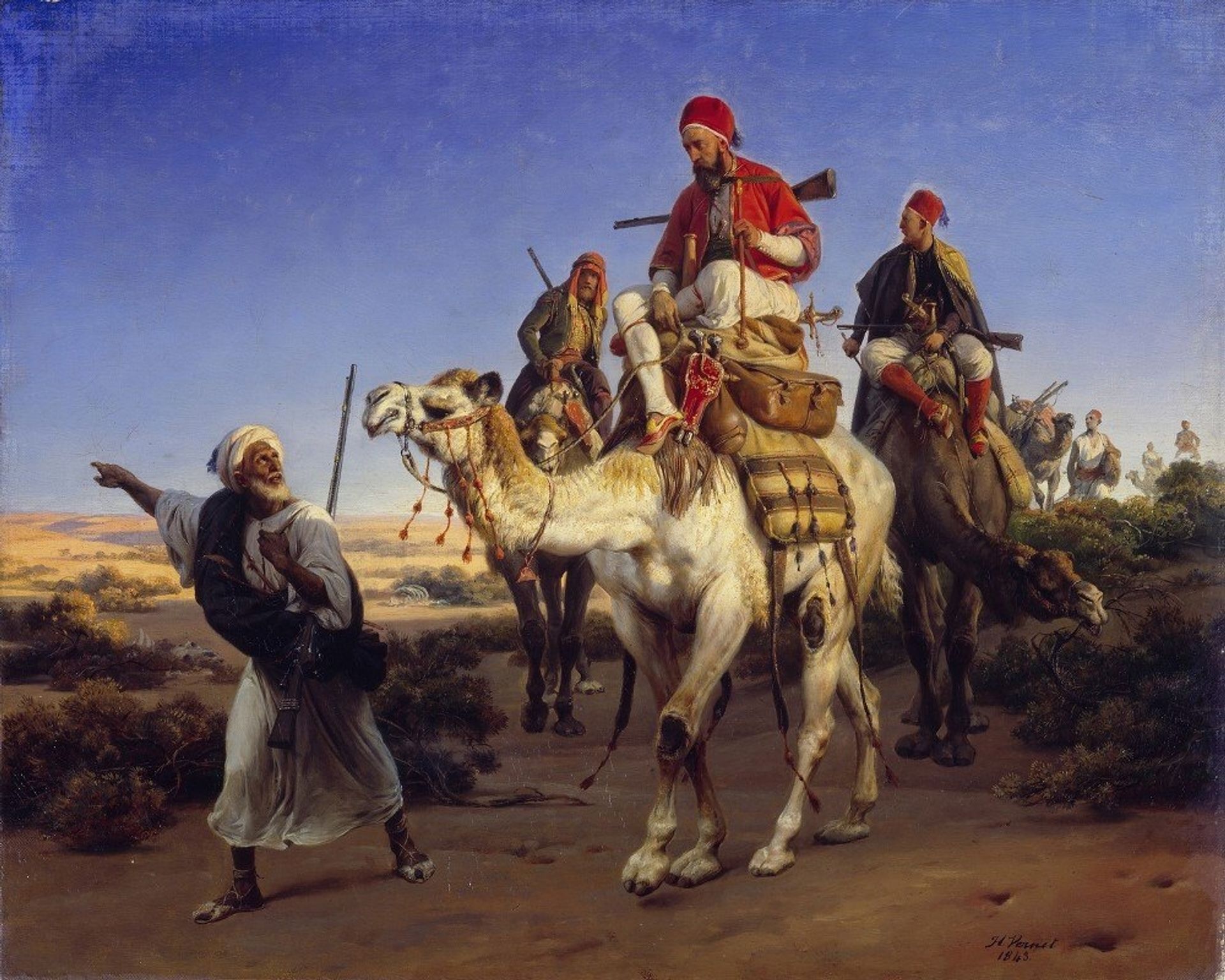 The Artist and his Companions travelling in the Desert by Horace Vernet