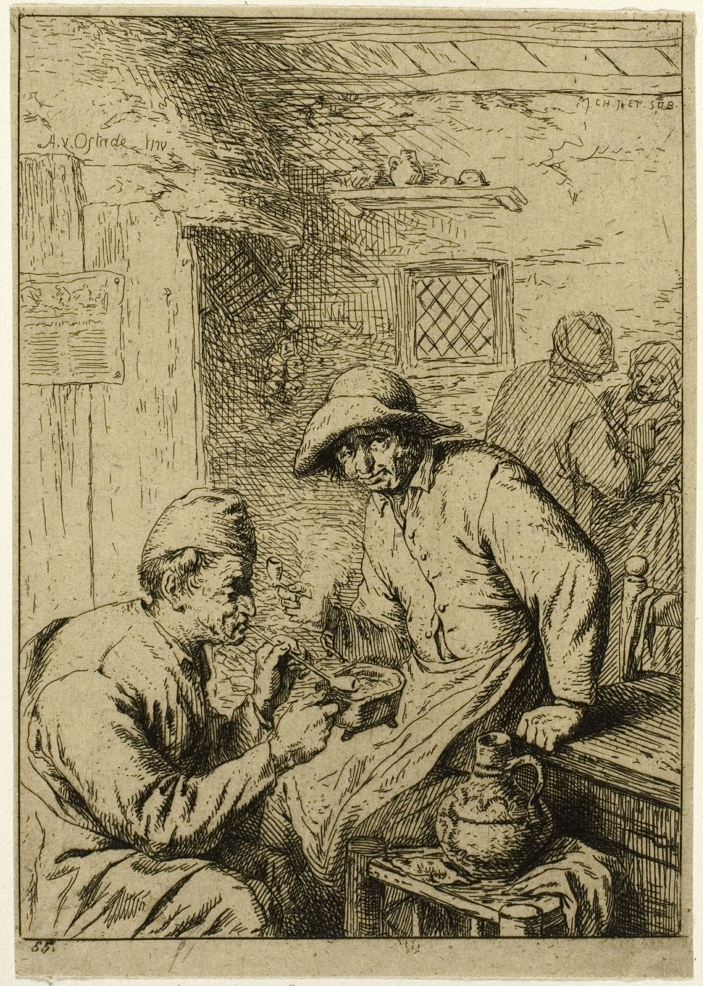 Two Smokers by Charles Jacque