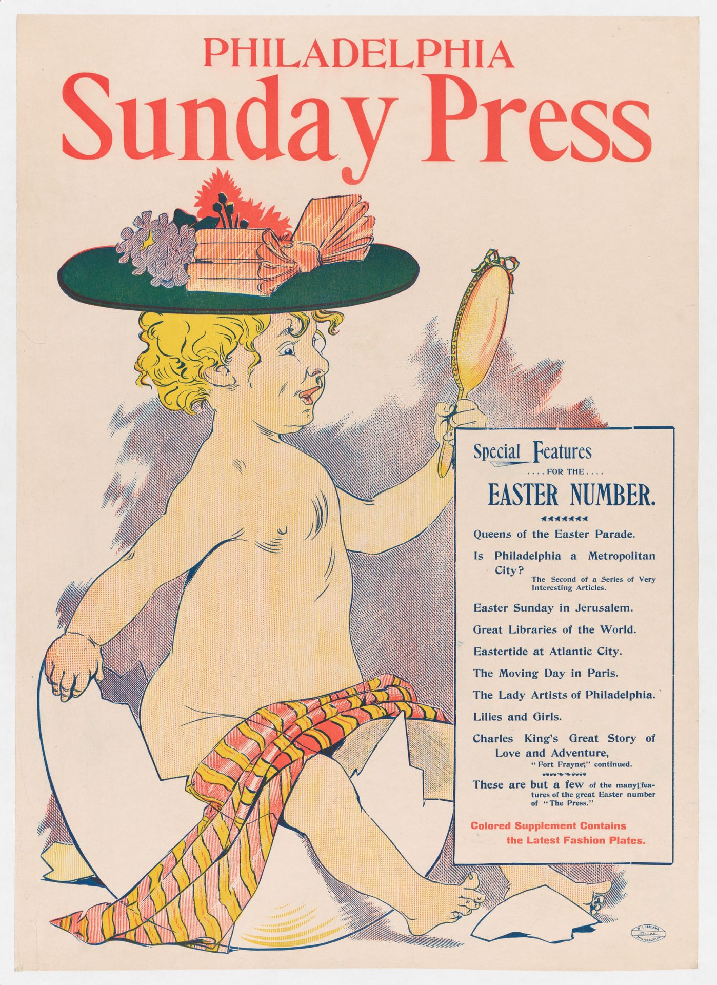 Advertisement for Philadelphia Sunday Press: Easter by George Reiter Brill