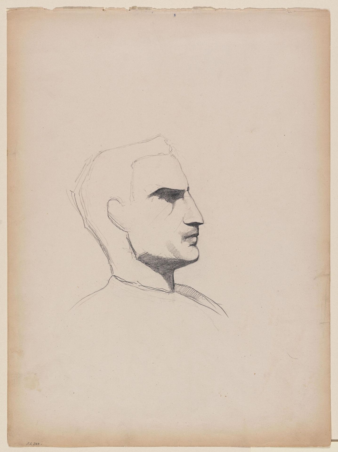 Profile of a Male Head with Sharp Shadow Contrasts by John Singer Sargent