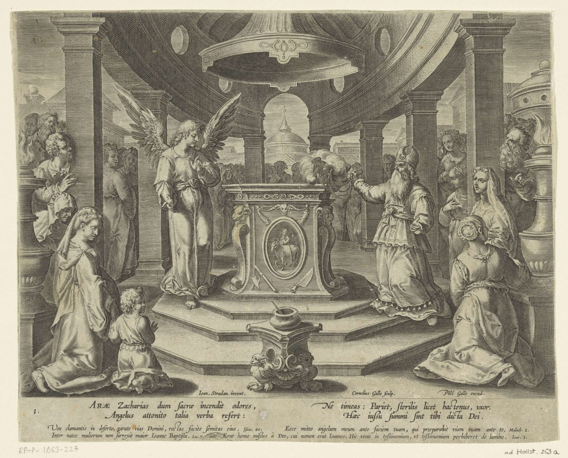 Het offer van Zacharias by Cornelis Galle I