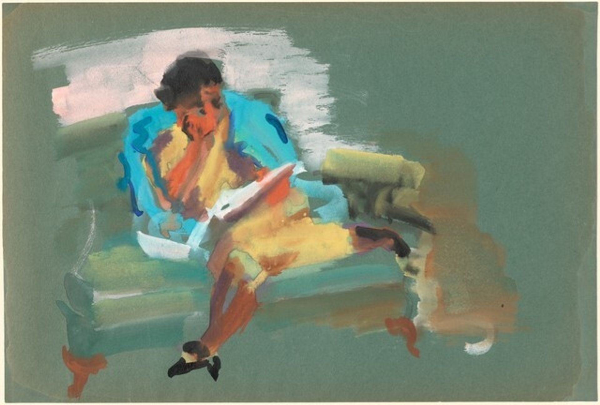 Woman Seated on a Sofa Reading by Mark Rothko