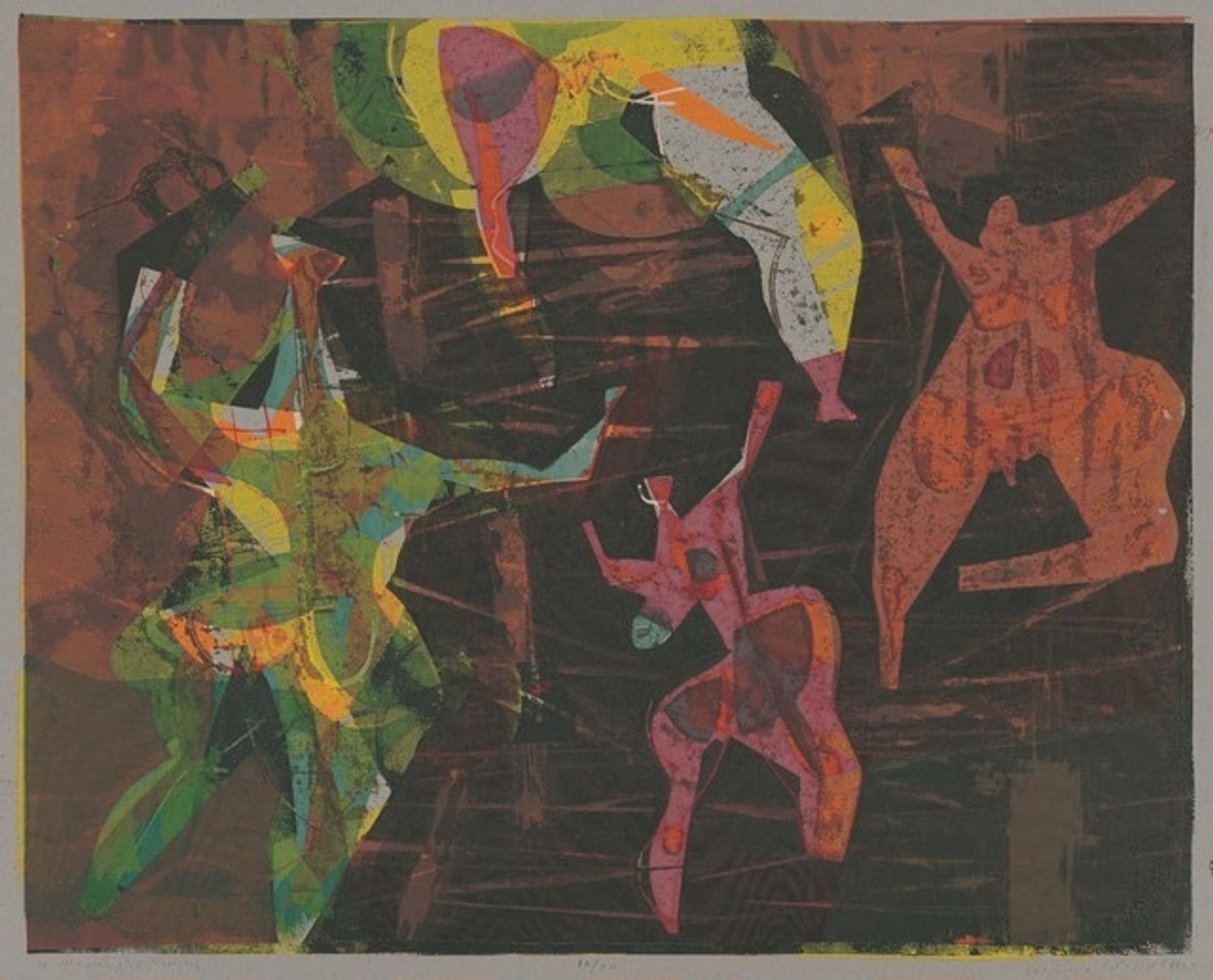 A Moonlight Swim by Warrington Colescott