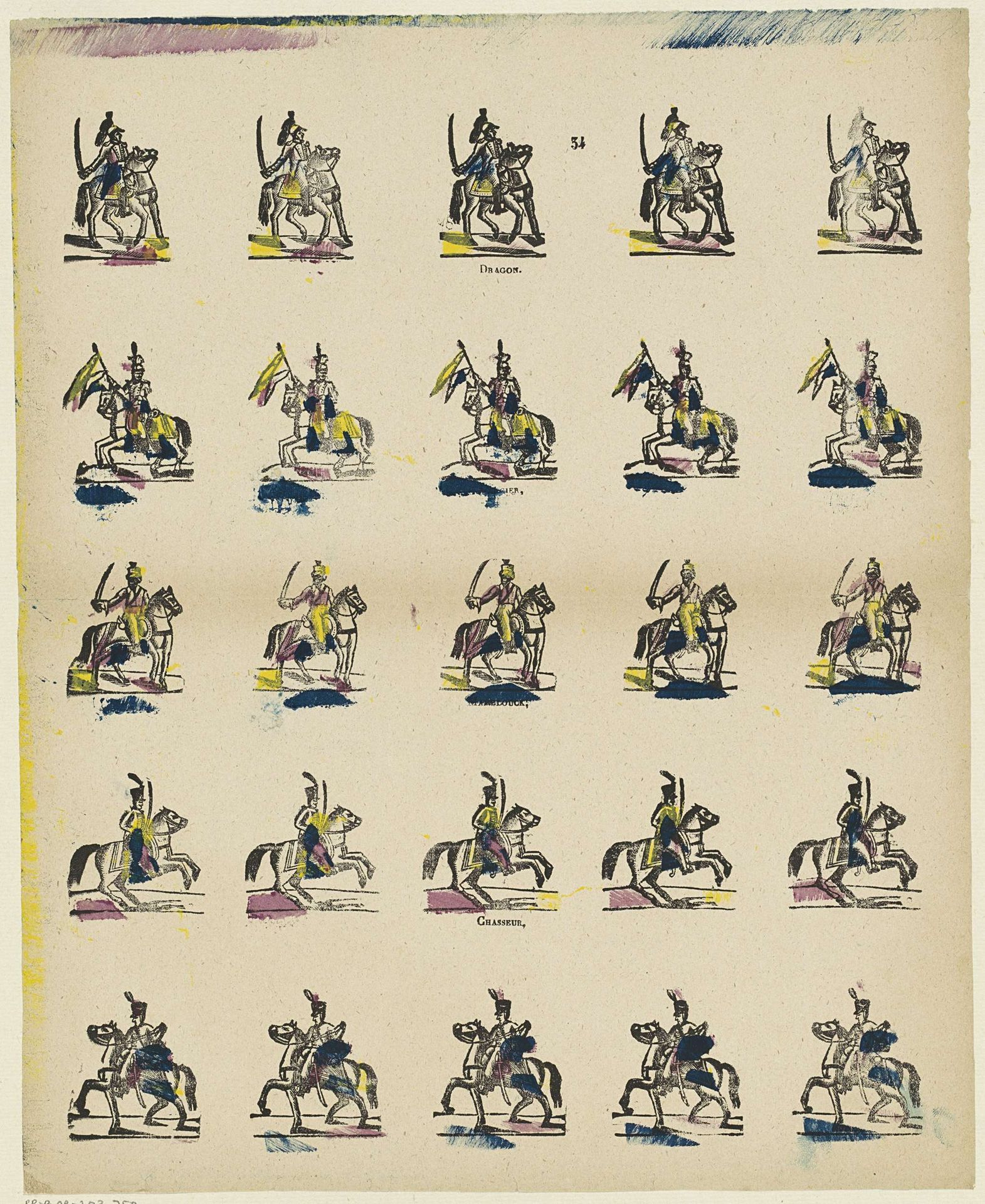 Militairen te paard by M. Hemeleers-van Houter