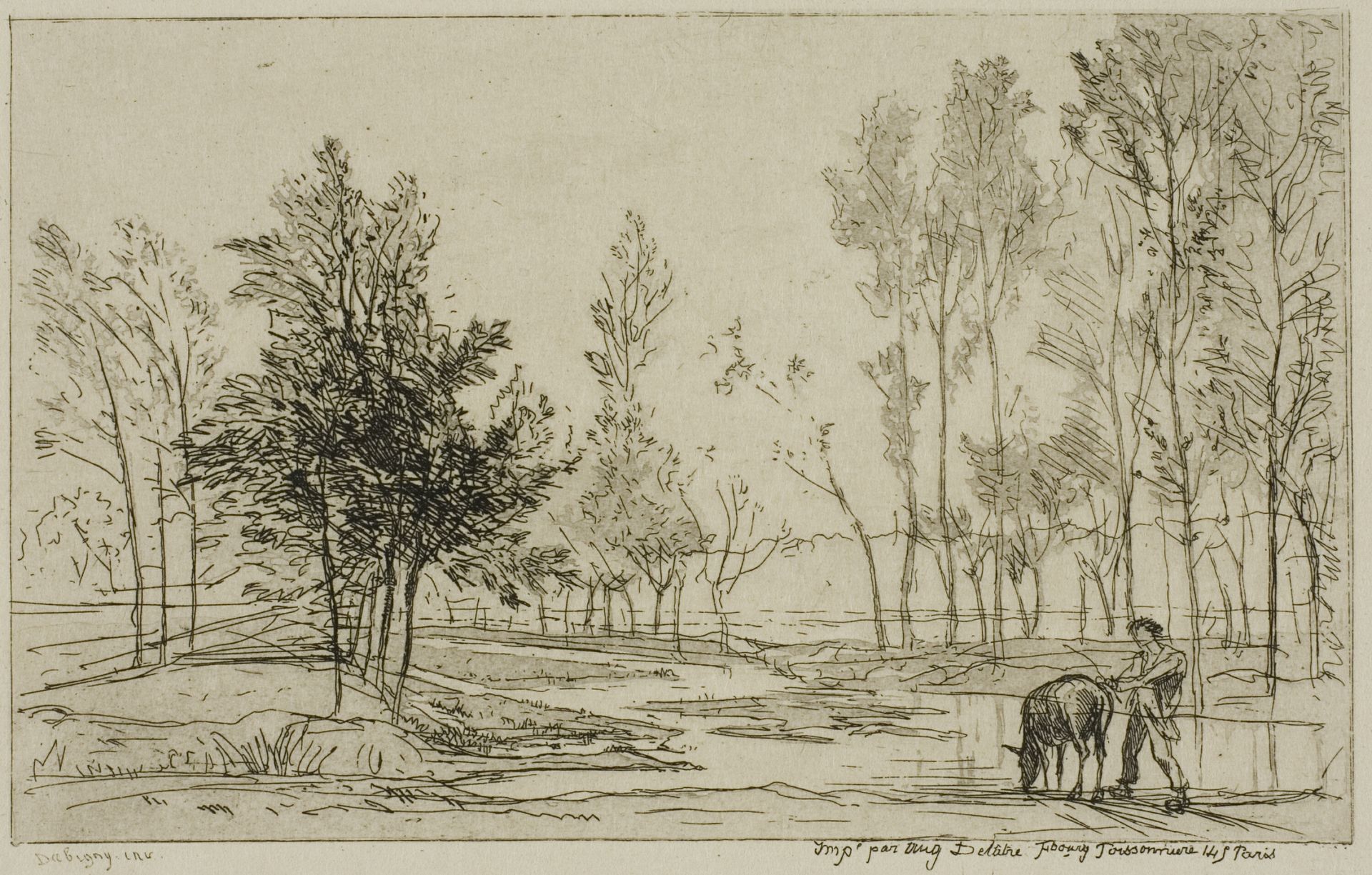 The Donkey at the Watering Place by Charles François Daubigny