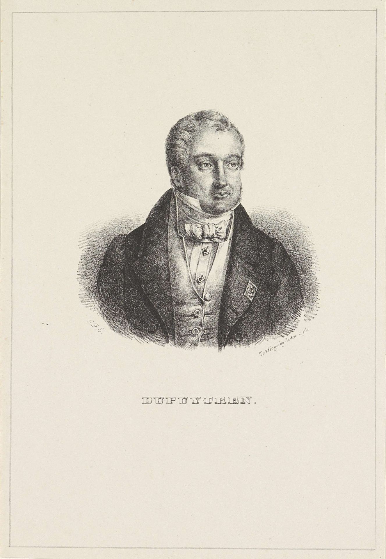 Portret van Guillaume Dupuytren by Gerhardus Fredericus Eilbracht